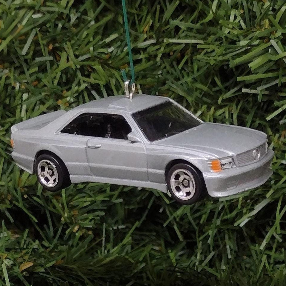 Mercedes Benz Ornament 1989 560 SEC AMG Christmas Tree Decoration Unique Xmas Gift Idea Silver