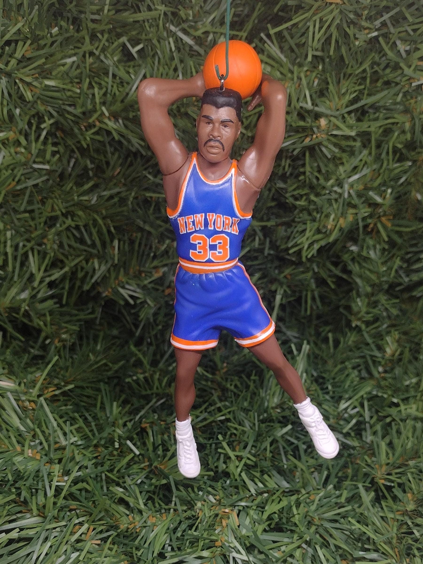 Patrick Ewing NEW YORK KNICKS Christmas tree ornament xmas nba basketball figure unique gift idea Knick ornaments