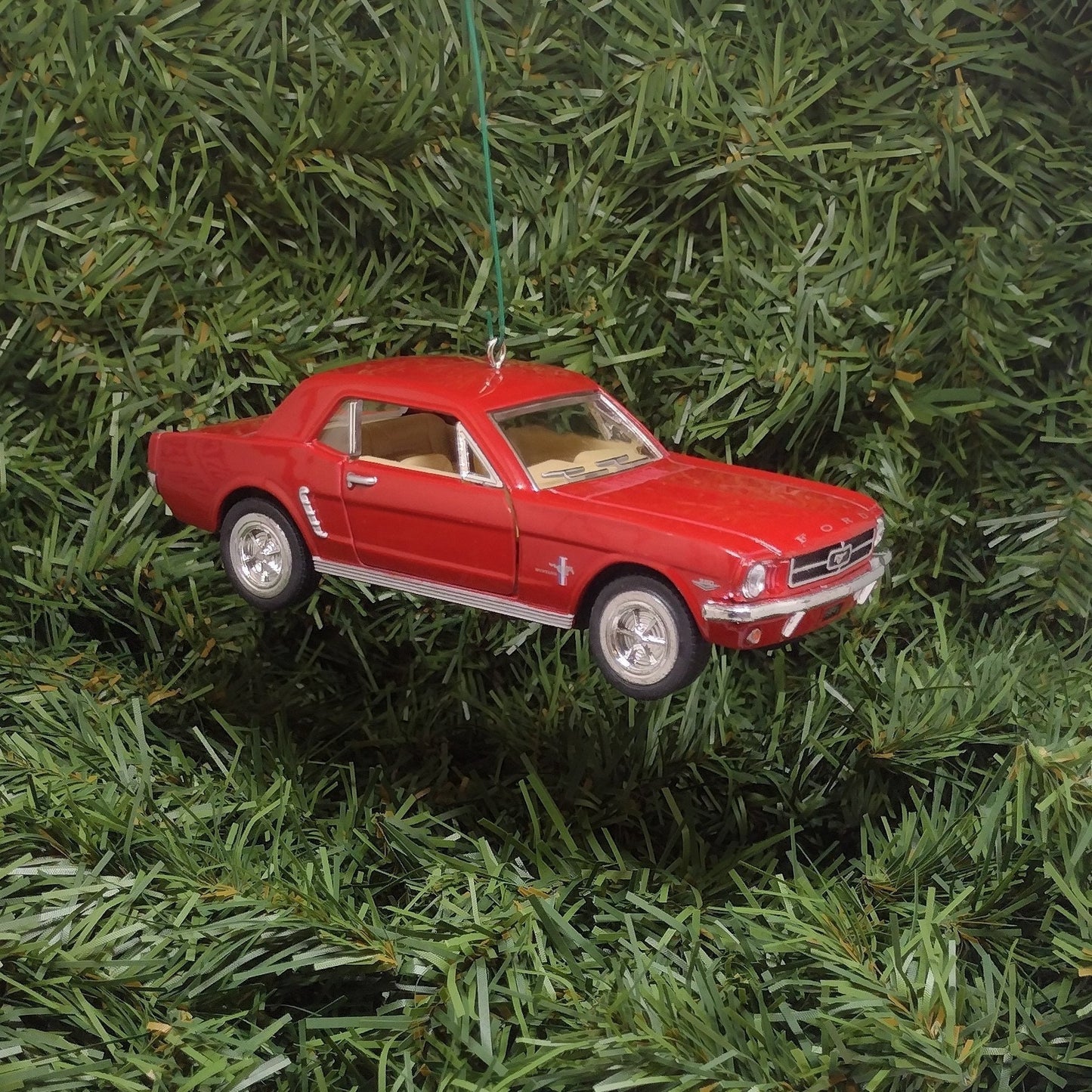 FORD MUSTANG Ornament Early 1965/1964.5 Christmas tree decoration fun automotive gift for car enthusiast 5 inch Red