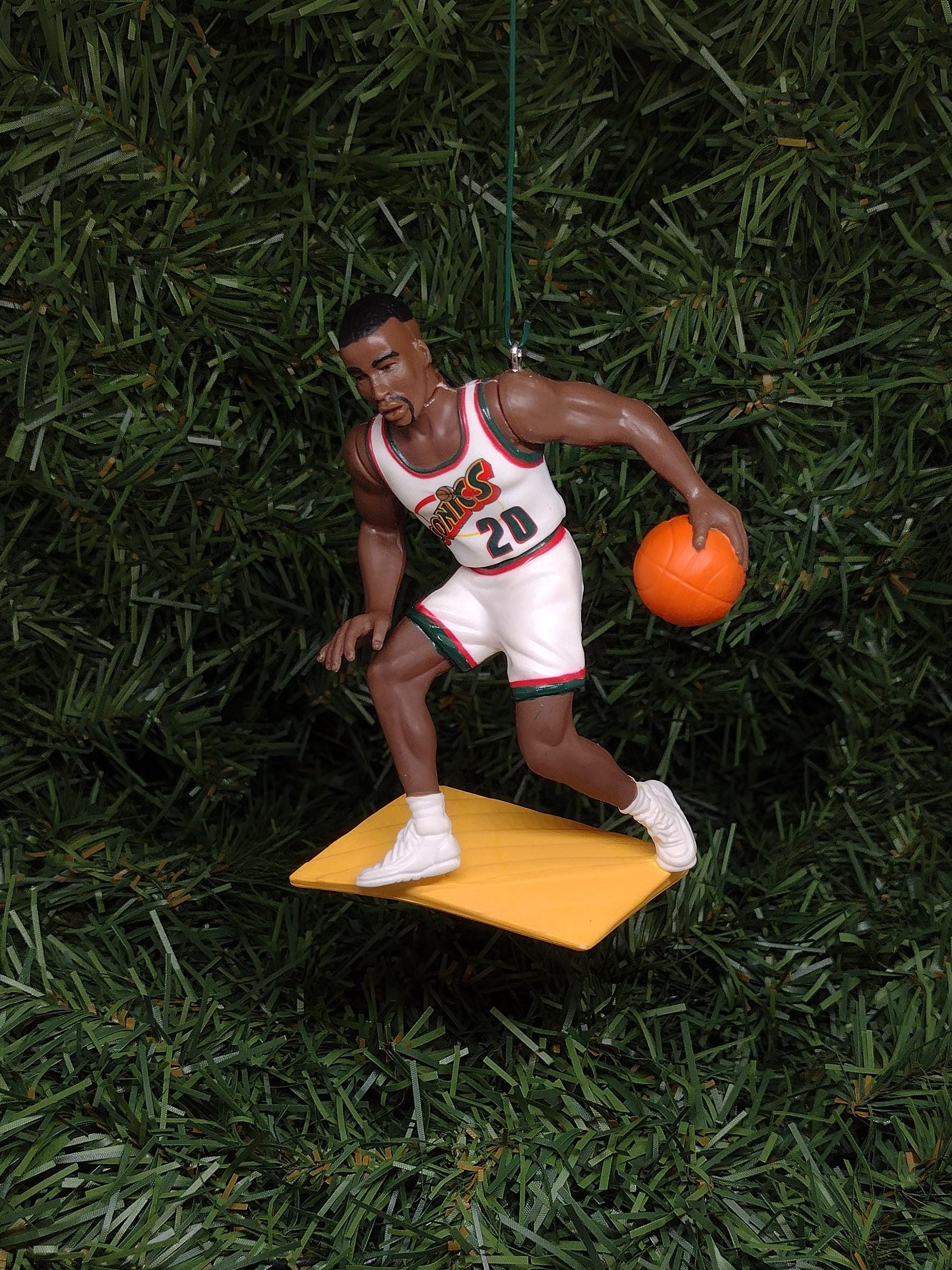 SEATTLE SONICS Christmas Ornament Shawn Kemp/Gary Payton/Vin Baker Unique Xmas Tree Decoration NBA Basketball Supersonics