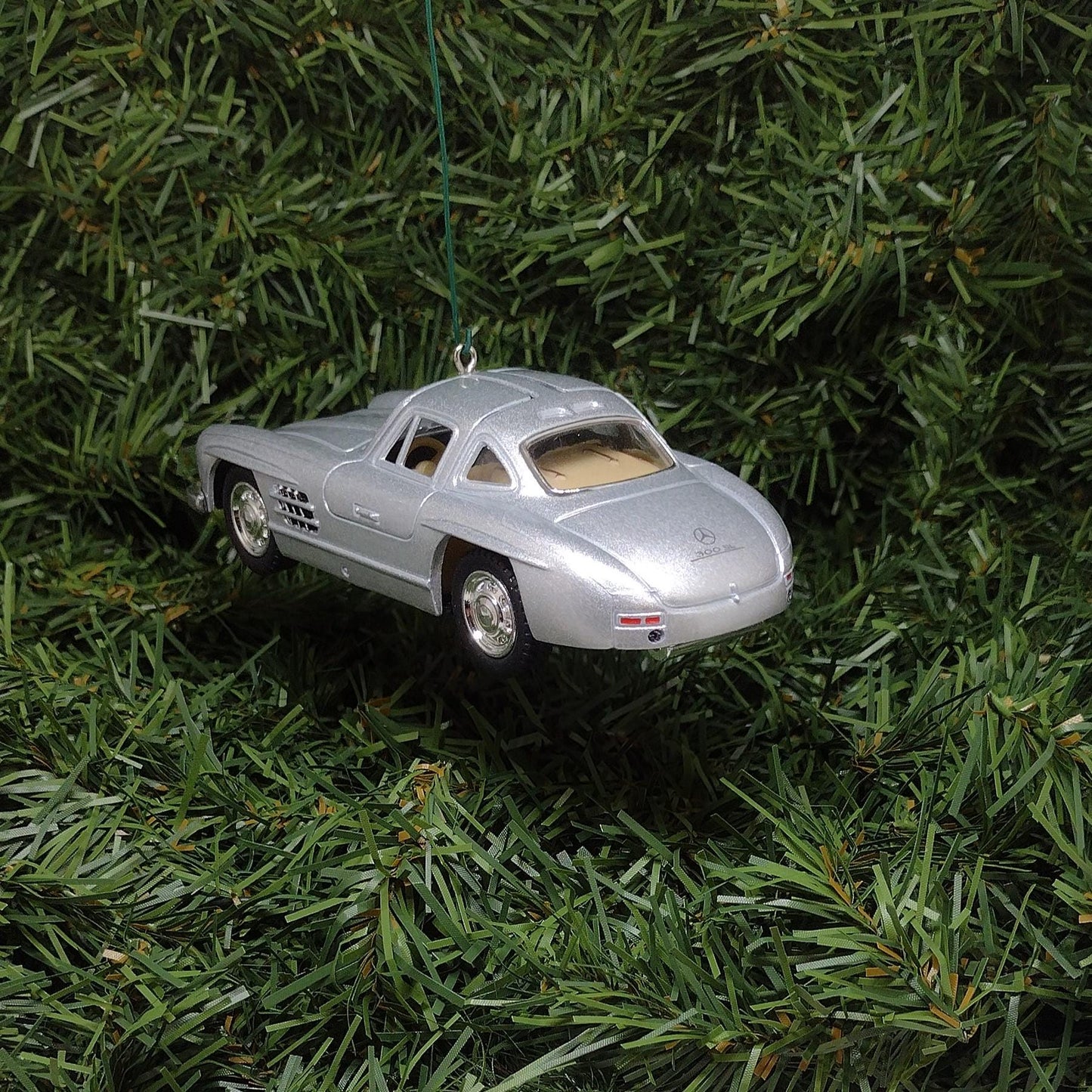 1954 Mercedes-Benz 300 SL Ornament Christmas Tree Decoration Fun Automotive Xmas Gift Idea 5 inch 1955 1956 1957 Silver