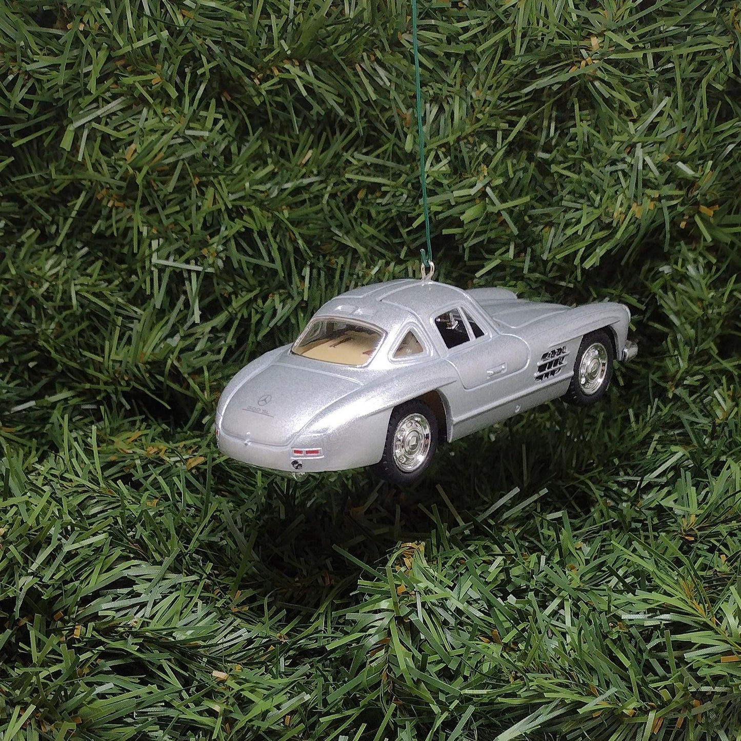 1954 Mercedes-Benz 300 SL Ornament Christmas Tree Decoration Fun Automotive Xmas Gift Idea 5 inch 1955 1956 1957 Silver