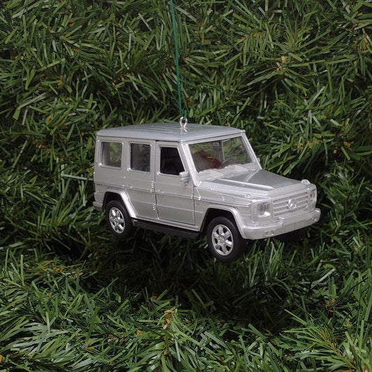 Mercedes-Benz G-Class Ornament Christmas Tree G-Wagen Xmas Gift Idea 5 inch Silver