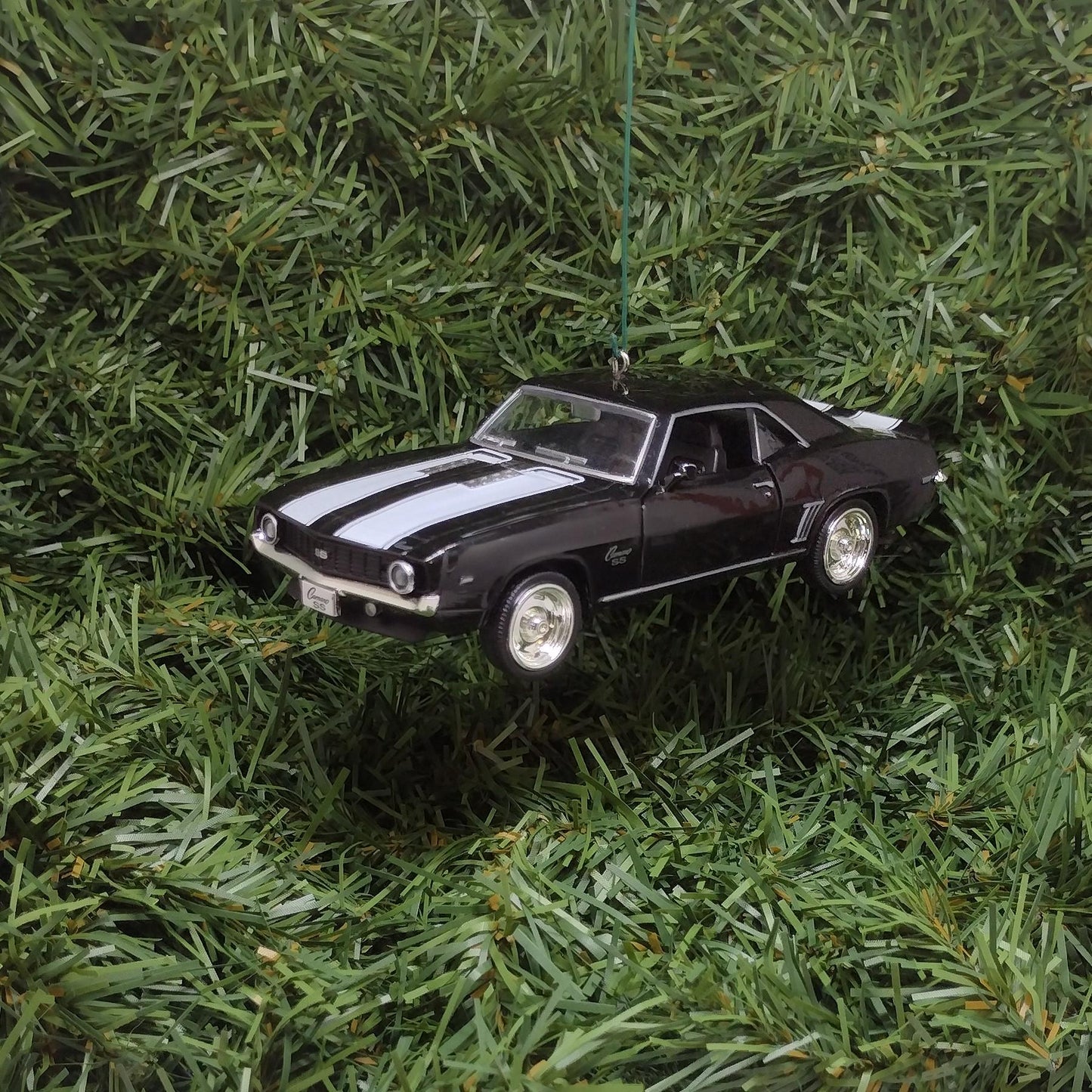 1969 Chevy Camaro SS Ornament Christmas Tree Decoration Fun Automotive Unique Xmas Gift Idea 5 inches long black Chevrolet 1968 1969