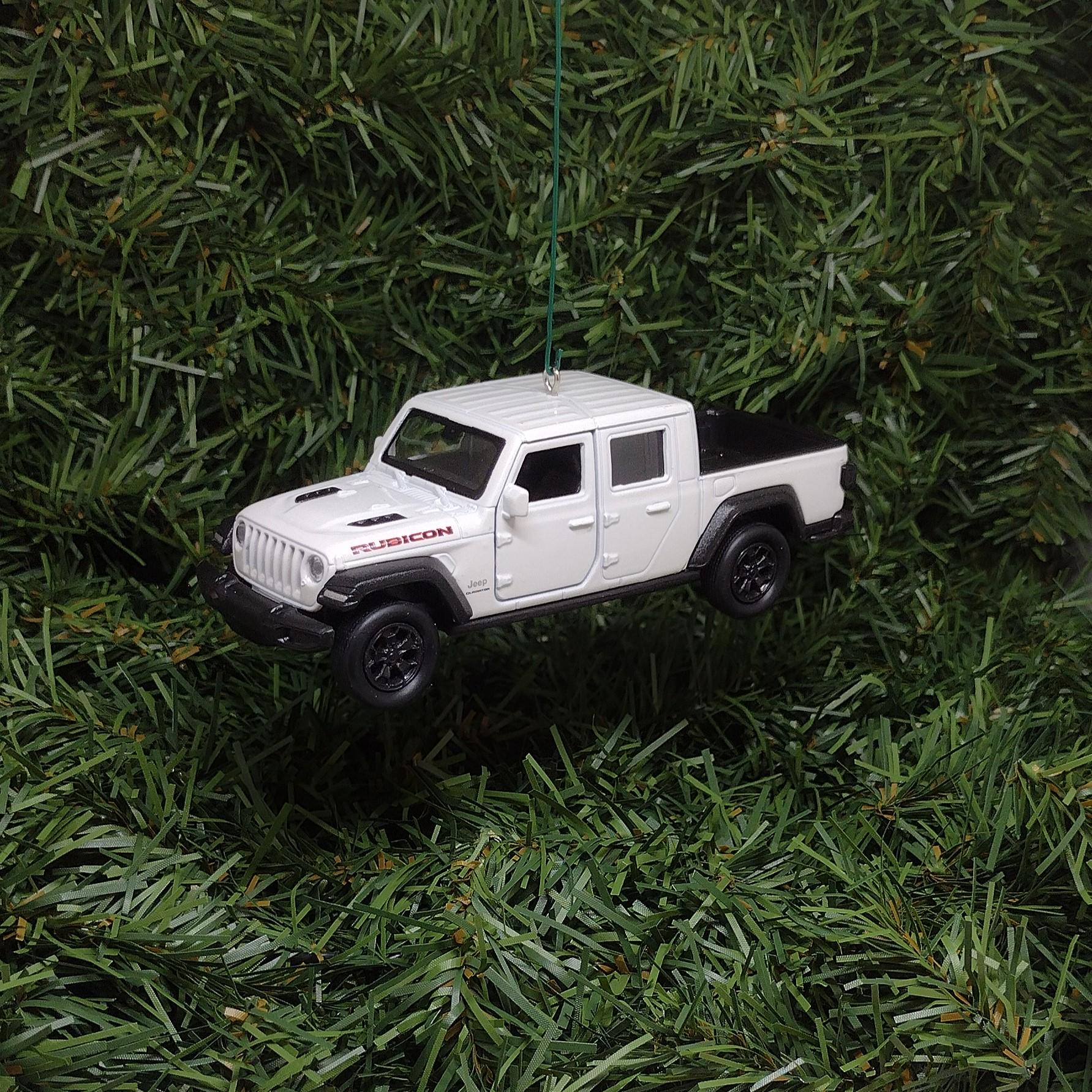 JEEP GLADIATOR Ornament Christmas Gift Idea Fun Automotive Xmas Tree Decoration 5 inch White 2019-2024