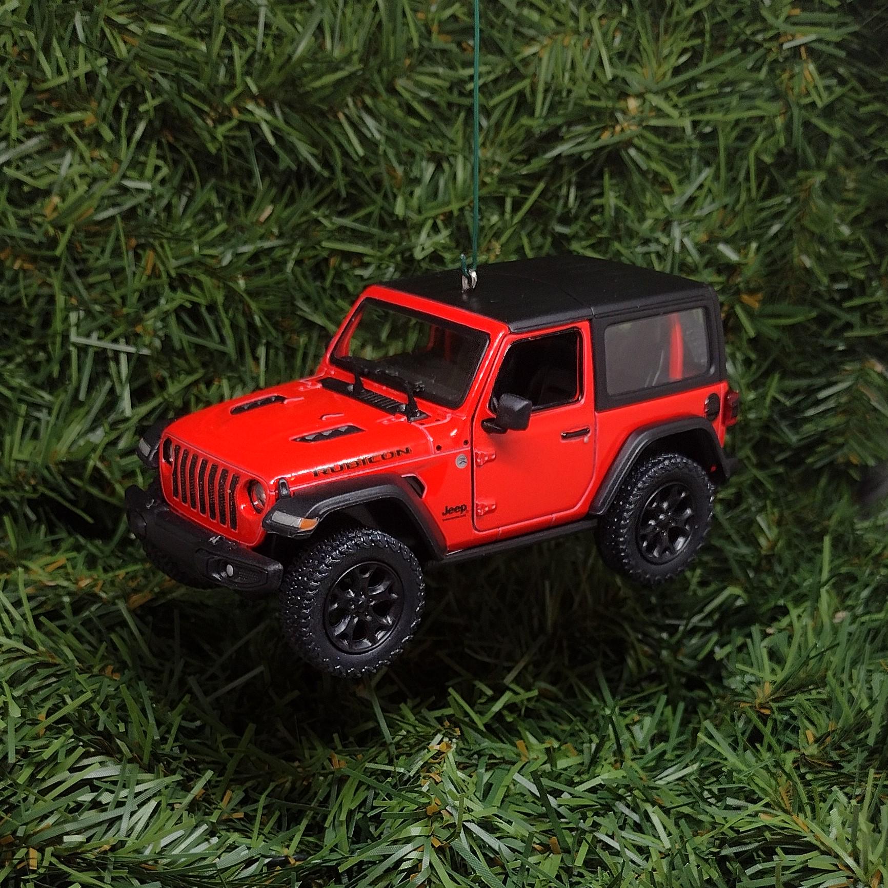 Jeep Wrangler Ornament Christmas Gift Idea Fun Automotive Xmas tree Decoration 5 inches long 2018 Red