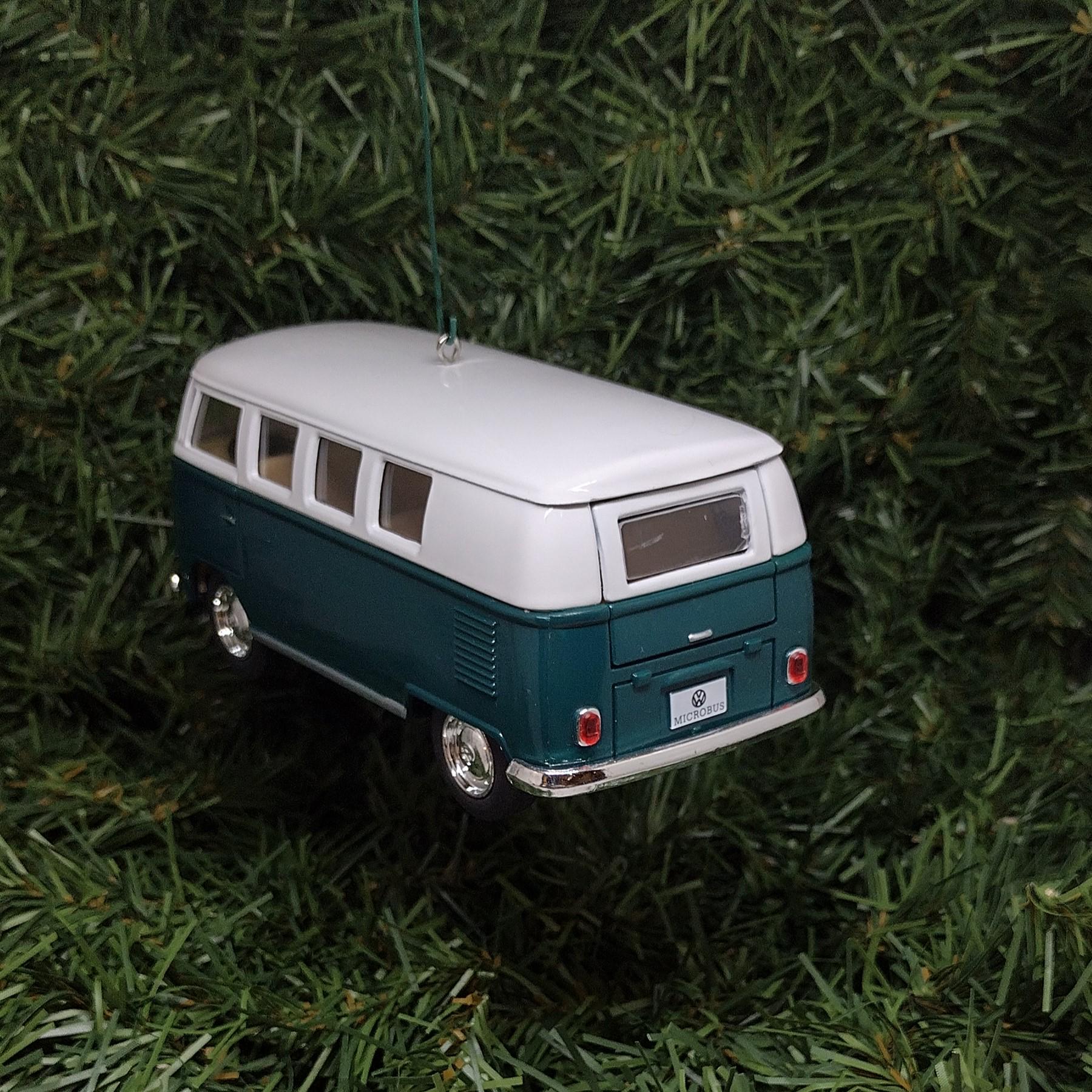 1962 VW Bus Ornament Christmas Tree Decoration Fun Automotive Gift For Car Enthusiast Volkswagen Unique Xmas Idea Green