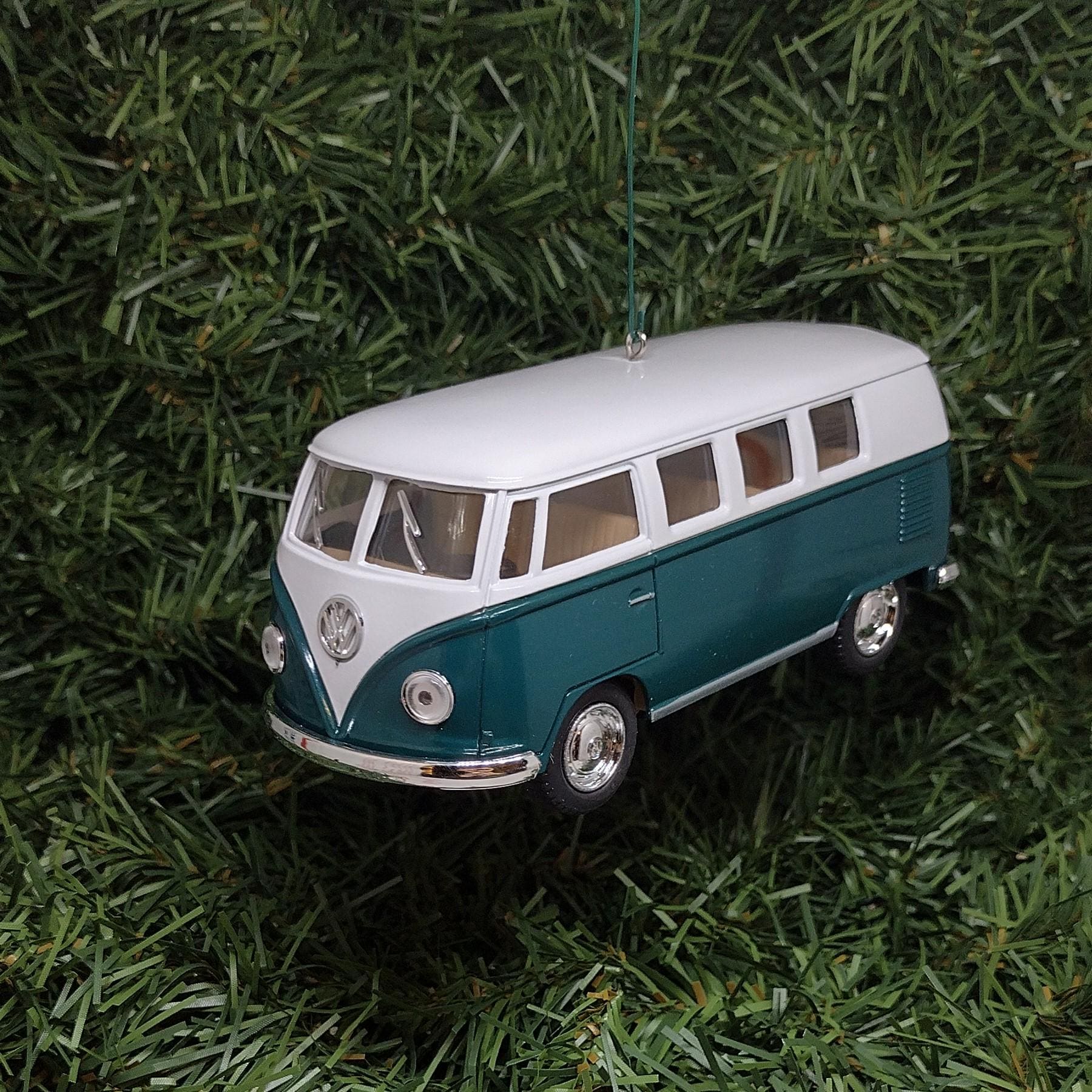 1962 VW Bus Ornament Christmas Tree Decoration Fun Automotive Gift For Car Enthusiast Volkswagen Unique Xmas Idea Green