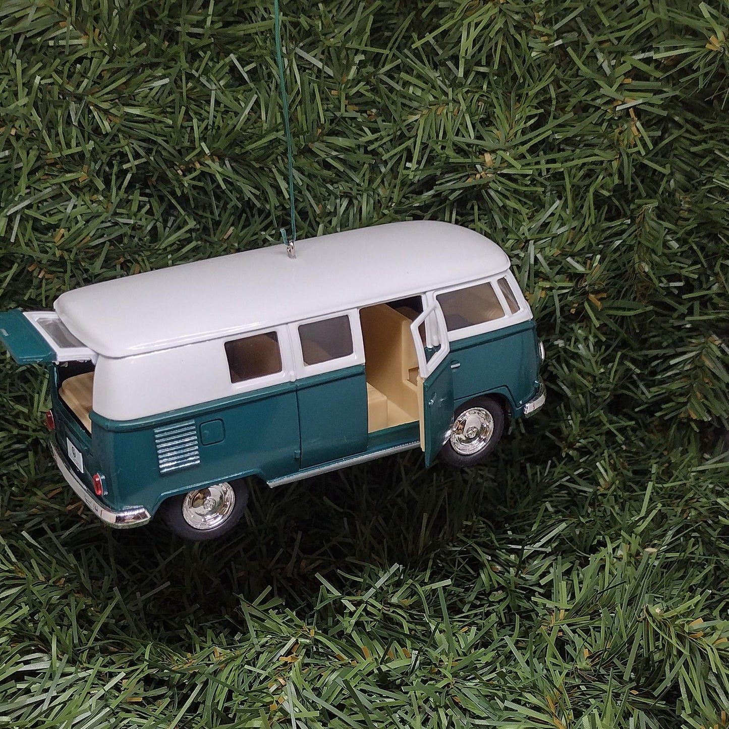 1962 VW Bus Ornament Christmas Tree Decoration Fun Automotive Gift For Car Enthusiast Volkswagen Unique Xmas Idea Green