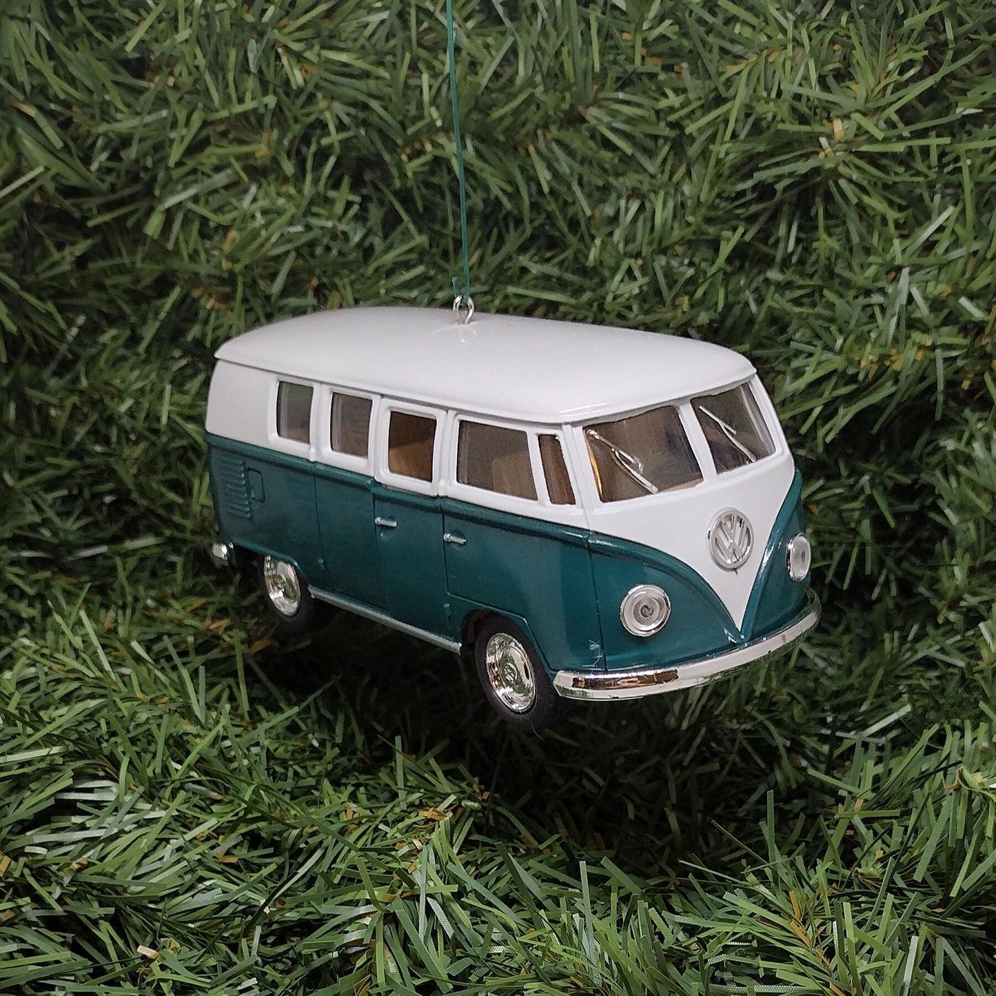 1962 VW Bus Ornament Christmas Tree Decoration Fun Automotive Gift For Car Enthusiast Volkswagen Unique Xmas Idea Green