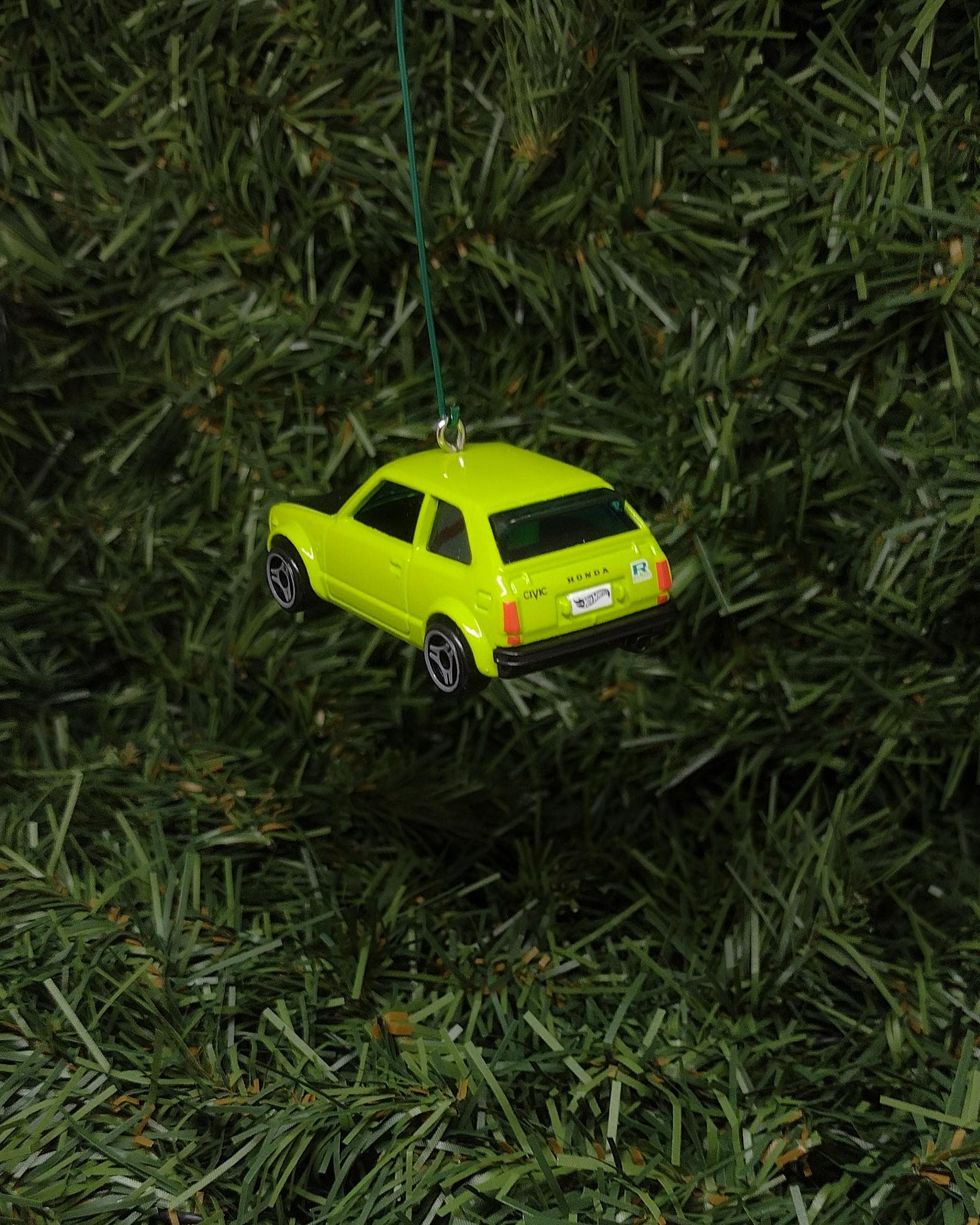 HONDA CIVIC Christmas Ornament 1973 Custom Unique Gift Idea unique Xmas tree decoration white 1973 to 1979 Bright Green