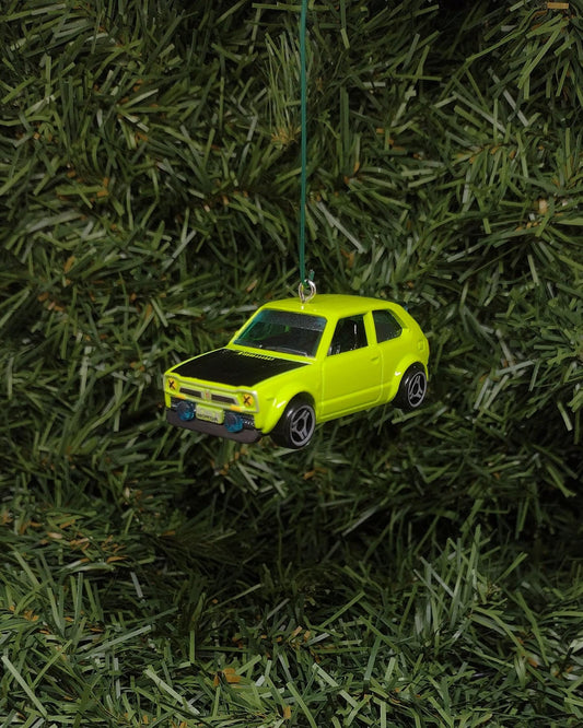 HONDA CIVIC Christmas Ornament 1973 Custom Unique Gift Idea unique Xmas tree decoration white 1973 to 1979 Bright Green