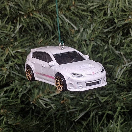 SUBARU WRX STI Christmas Ornament Unique Gift Idea Xmas Tree Decoration White