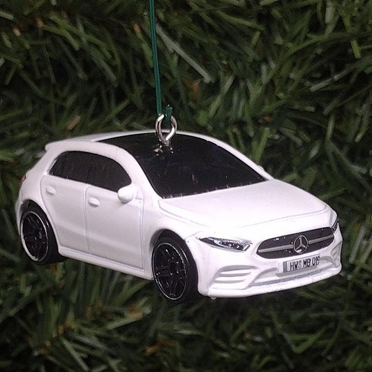MERCEDES-BENZ 2019 A-Class Christmas Ornament Unique Gift Idea Xmas Tree Decoration 2018-2022 White