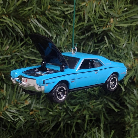 AMC 1970 JAVELIN Christmas Ornament Unique Gift Idea Xmas Tree Decoration Muscle Car Hood Opens