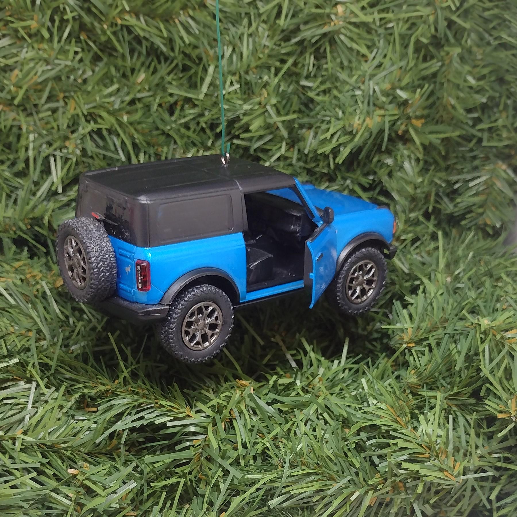 Ford Bronco Ornament 2022 Christmas Tree Decoration Unique Gift Idea 5 Inch Blue 4x4 SUV