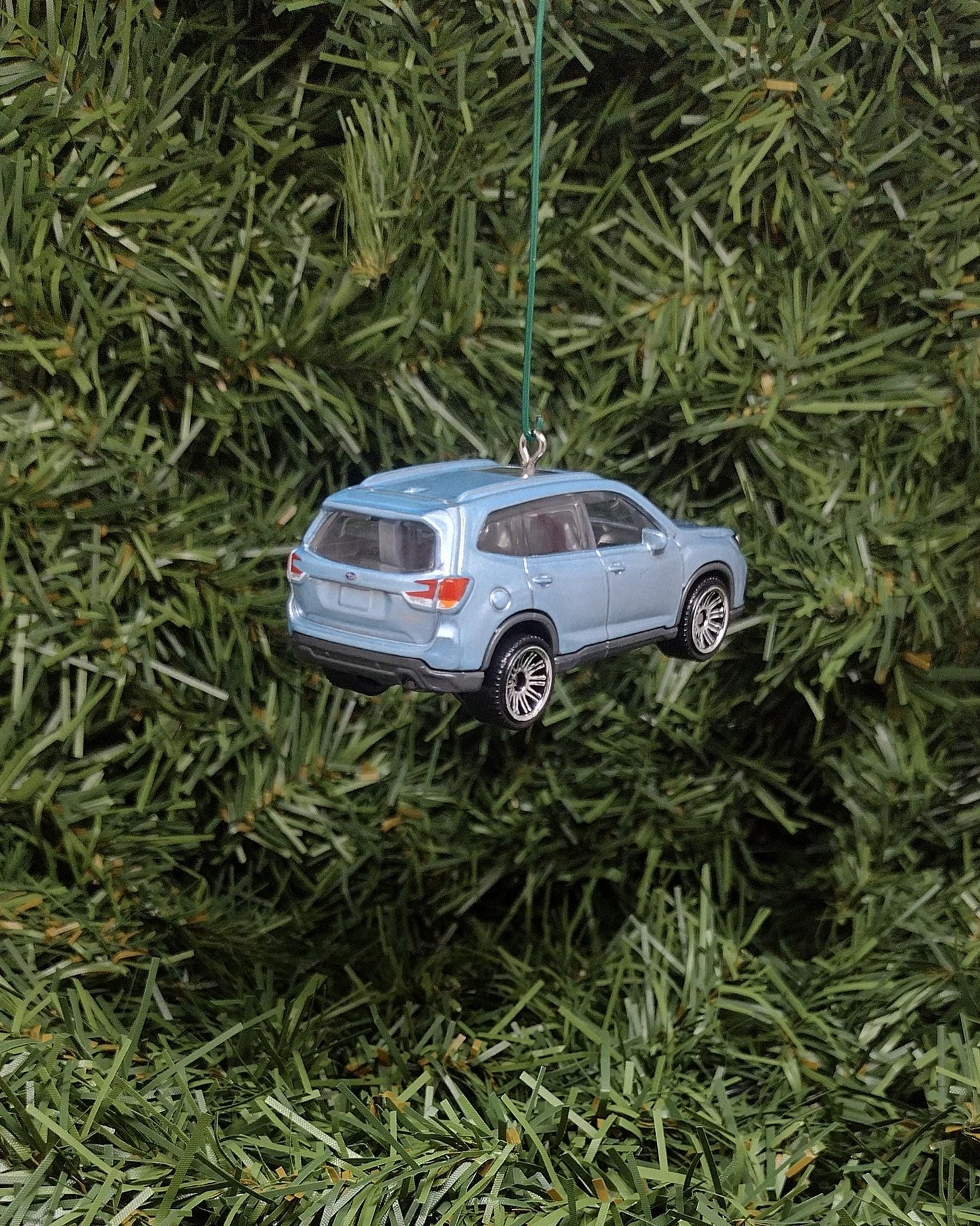 Subaru Forester Christmas Ornament Unique Gift Idea 2019 2020 2021 Car Xmas Tree Decoration Light Blue