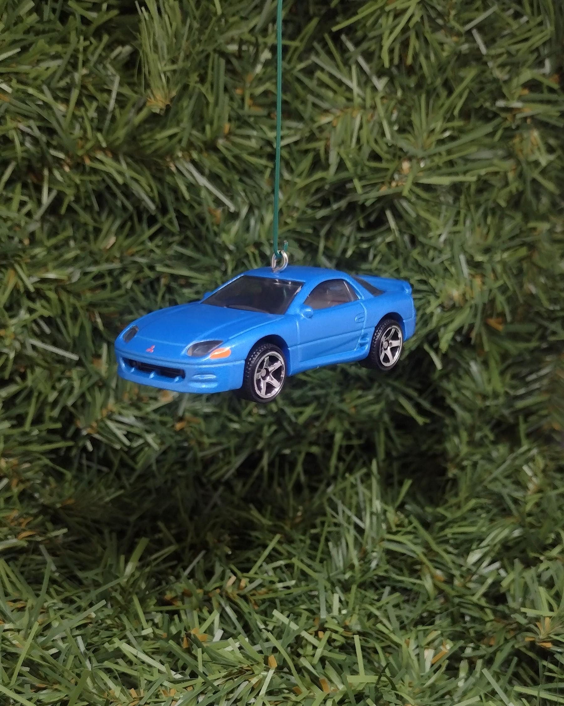 Mitsubishi 3000GT Christmas Ornament Fun Gift Idea for Car Enthusiast or Man Cave Unique Xmas Tree Decoration Blue 1994