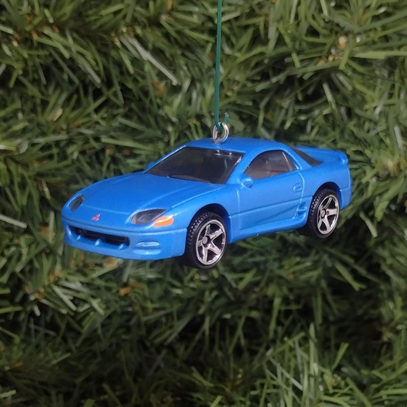 Mitsubishi 3000GT Christmas Ornament Fun Gift Idea for Car Enthusiast or Man Cave Unique Xmas Tree Decoration Blue 1994
