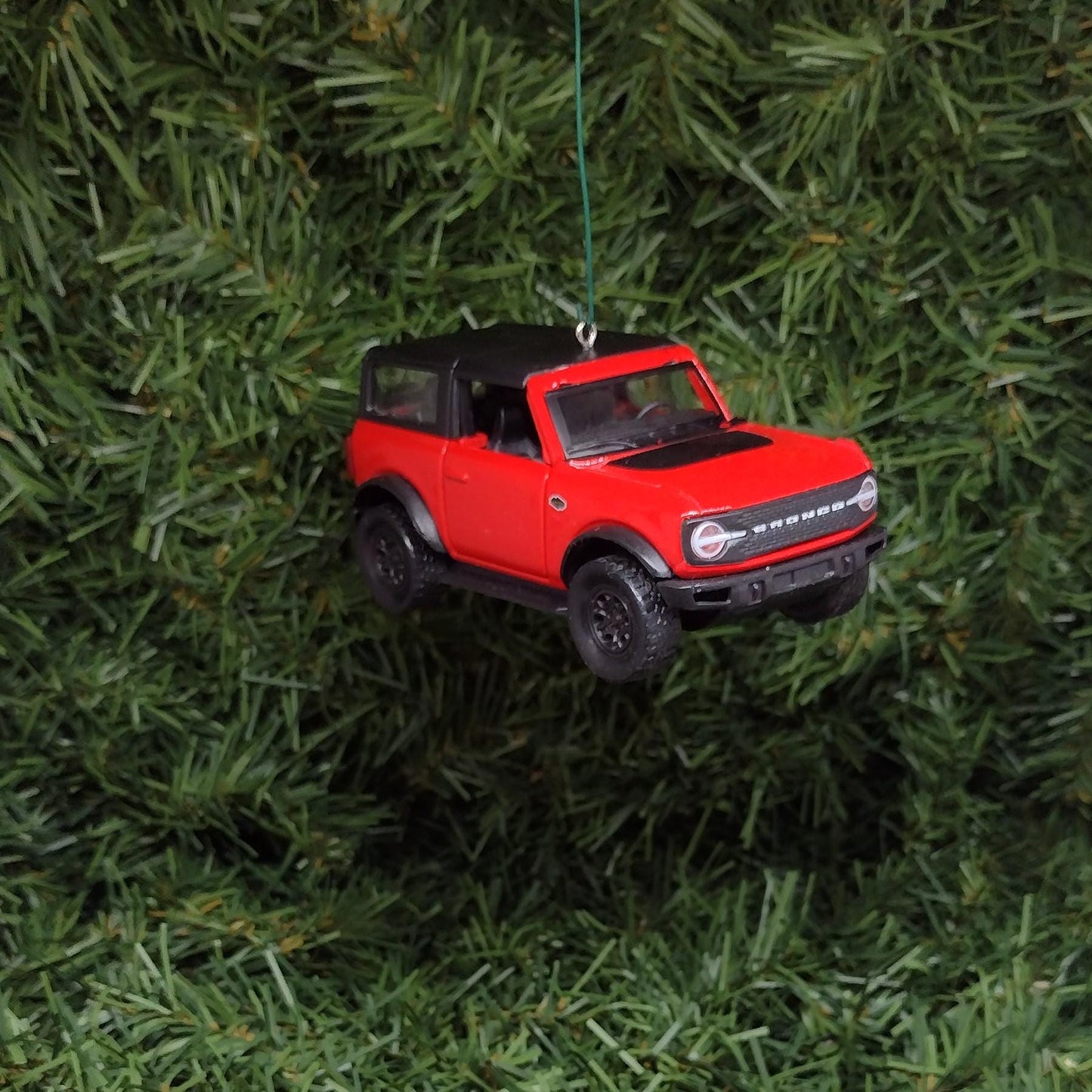 FORD BRONCO Christmas Ornament Unique Gift Idea 4.5 Inch Red Xmas Tree Decoration 4x4 SUV 2021 2022 2023 2024 Doors Open