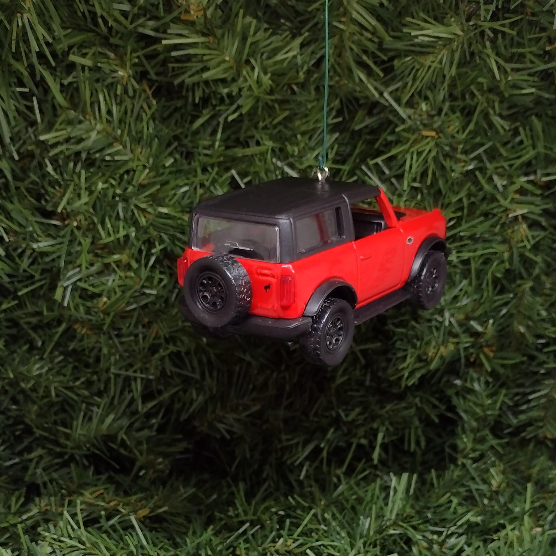 FORD BRONCO Christmas Ornament Unique Gift Idea 4.5 Inch Red Xmas Tree Decoration 4x4 SUV 2021 2022 2023 2024 Doors Open