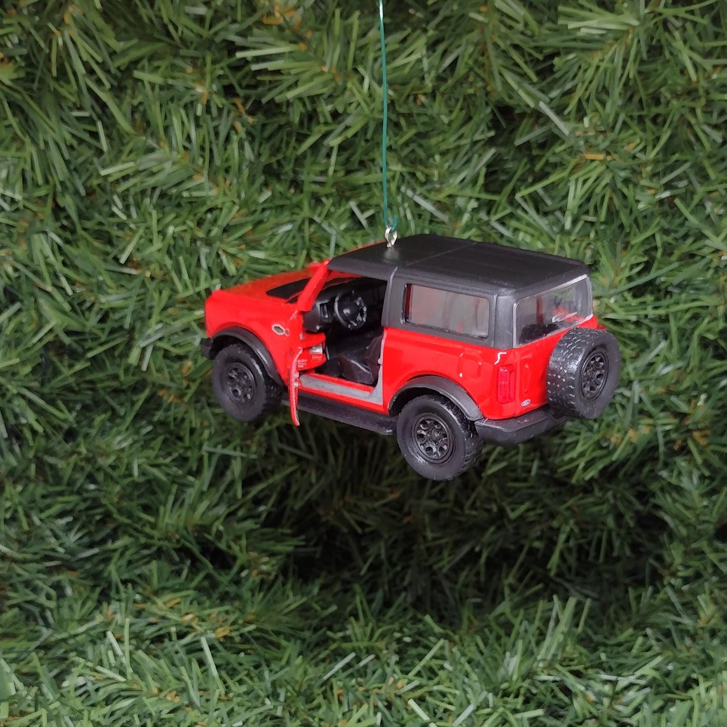 FORD BRONCO Christmas Ornament Unique Gift Idea 4.5 Inch Red Xmas Tree Decoration 4x4 SUV 2021 2022 2023 2024 Doors Open