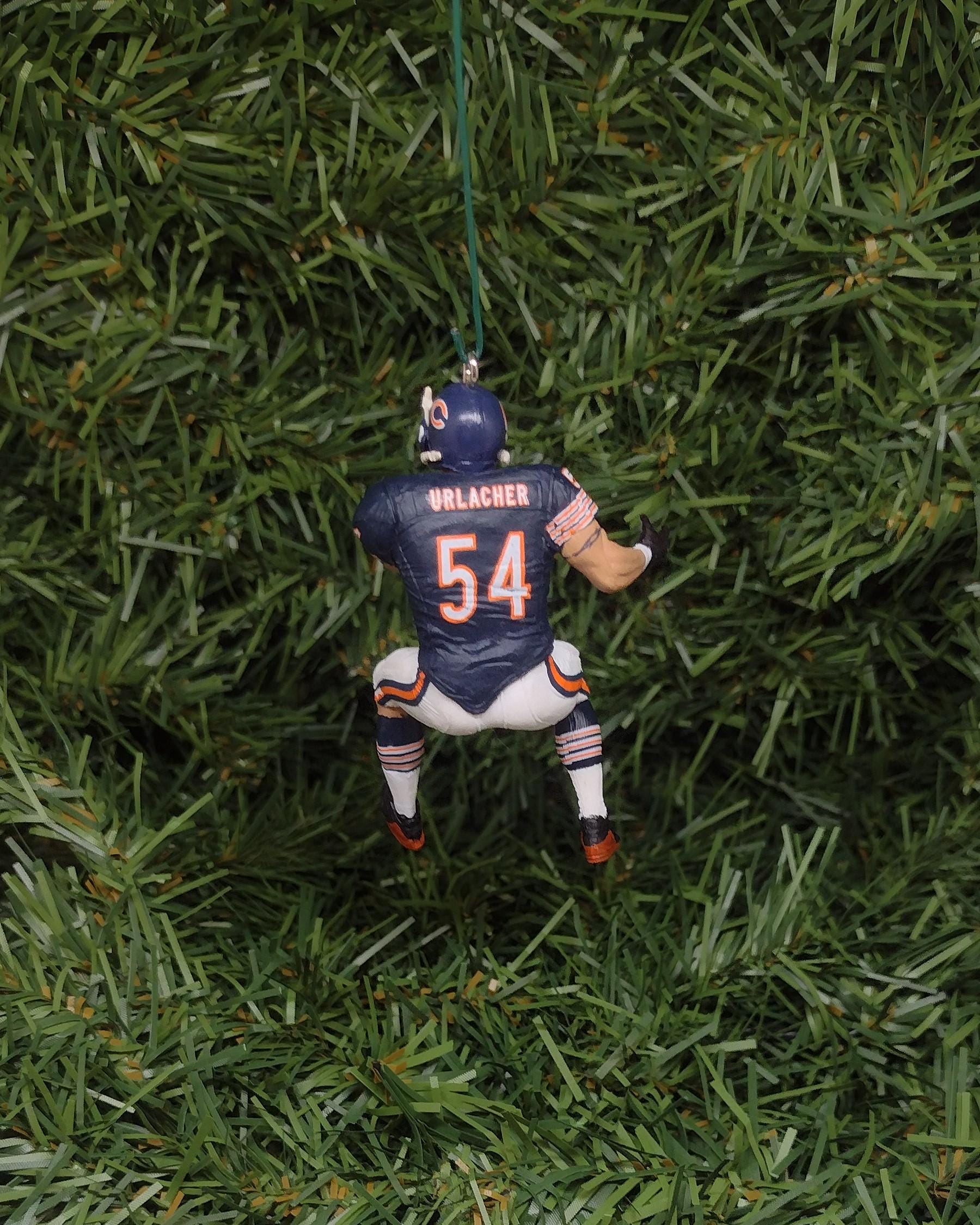 Chicago Bears Ornament Brian Urlacher Christmas Gift Idea Unique Xmas Tree Decoration NFL Football Figure