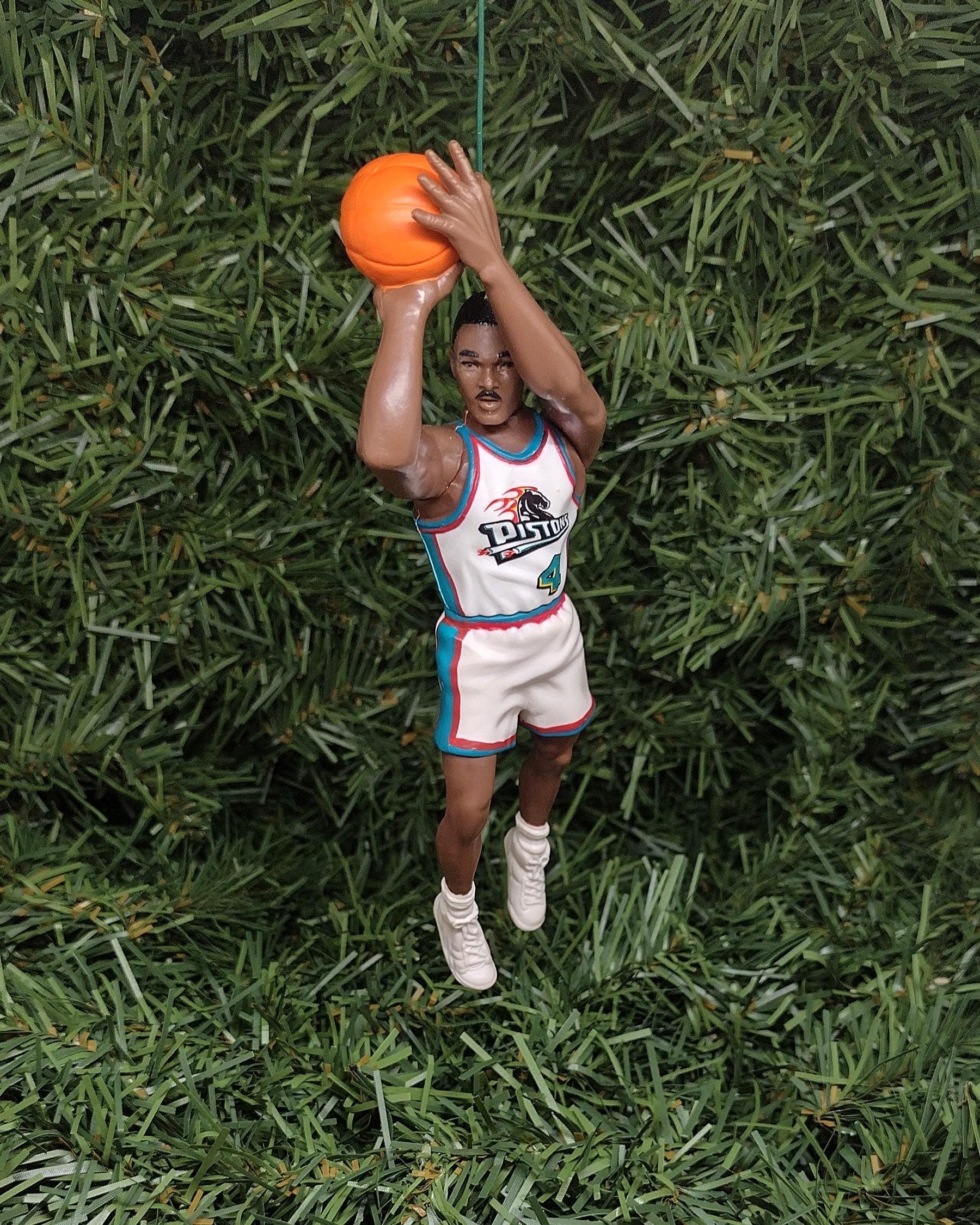 DETROIT PISTONS Christmas Ornament Joe Dumars/Grant Hill/Isiah Thomas/Sean Elliot Unique Gift Idea NBA Basketball Xmas Tree Decoration