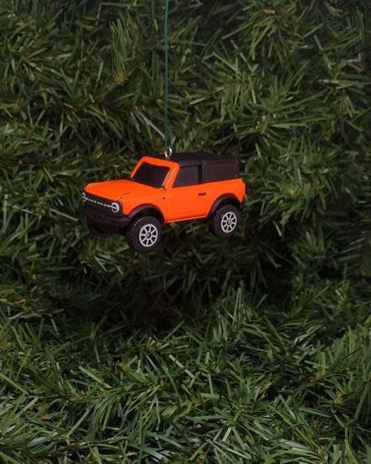 Ford Bronco Ornament 2021 Christmas Tree Decoration fun gift idea for car enthusiast unique xmas present Orange