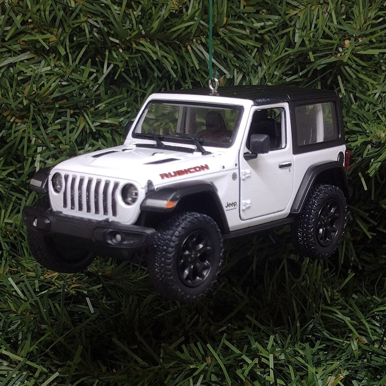 Jeep Wrangler Ornament Christmas Gift Idea Fun Automotive Xmas tree Decoration 5 inches long 2018 White