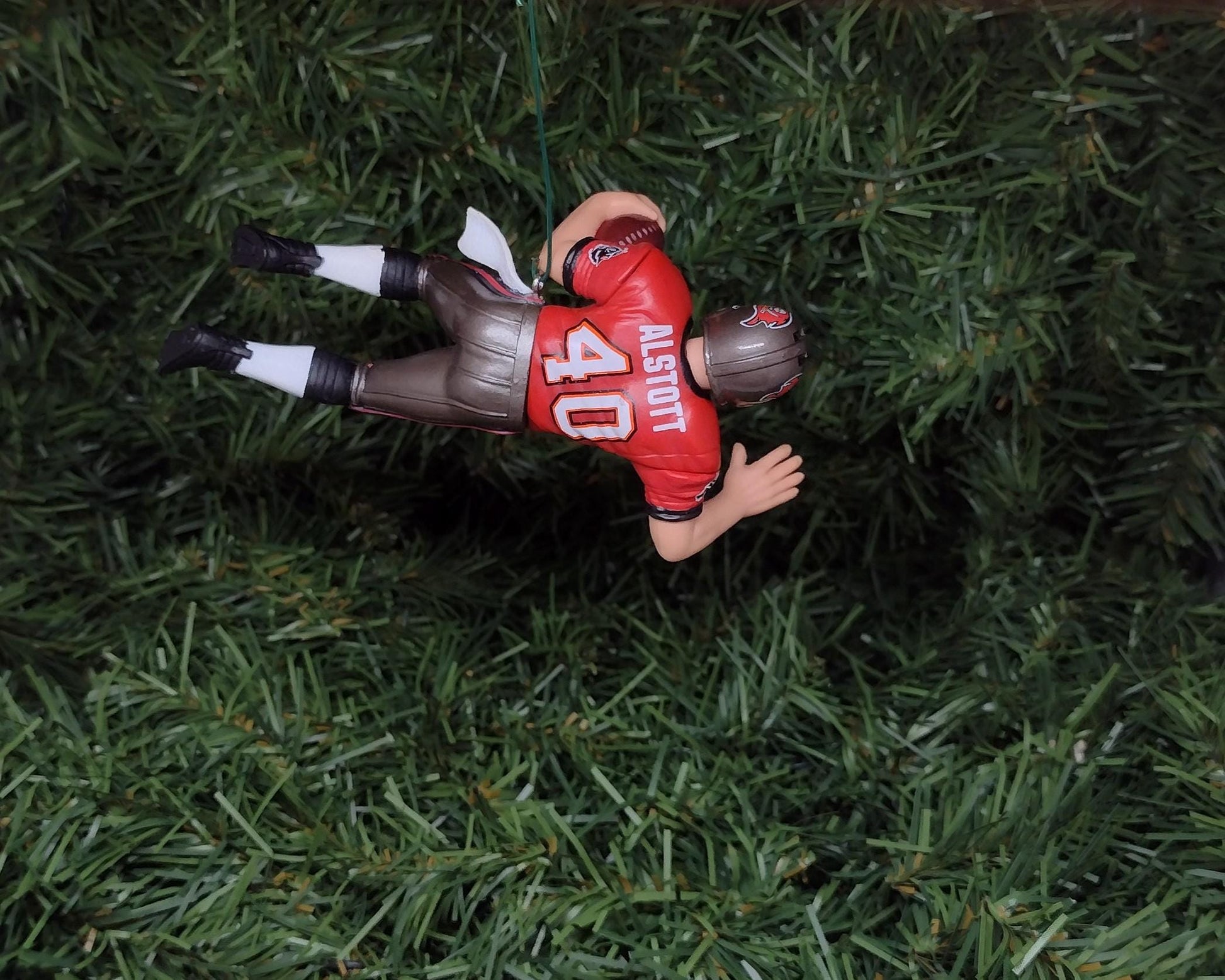 Tampa Bay Bucs Ornament Mike Alstott Christmas Gift Idea Unique Xmas Tree Decoration Buccaneers NFL football figure