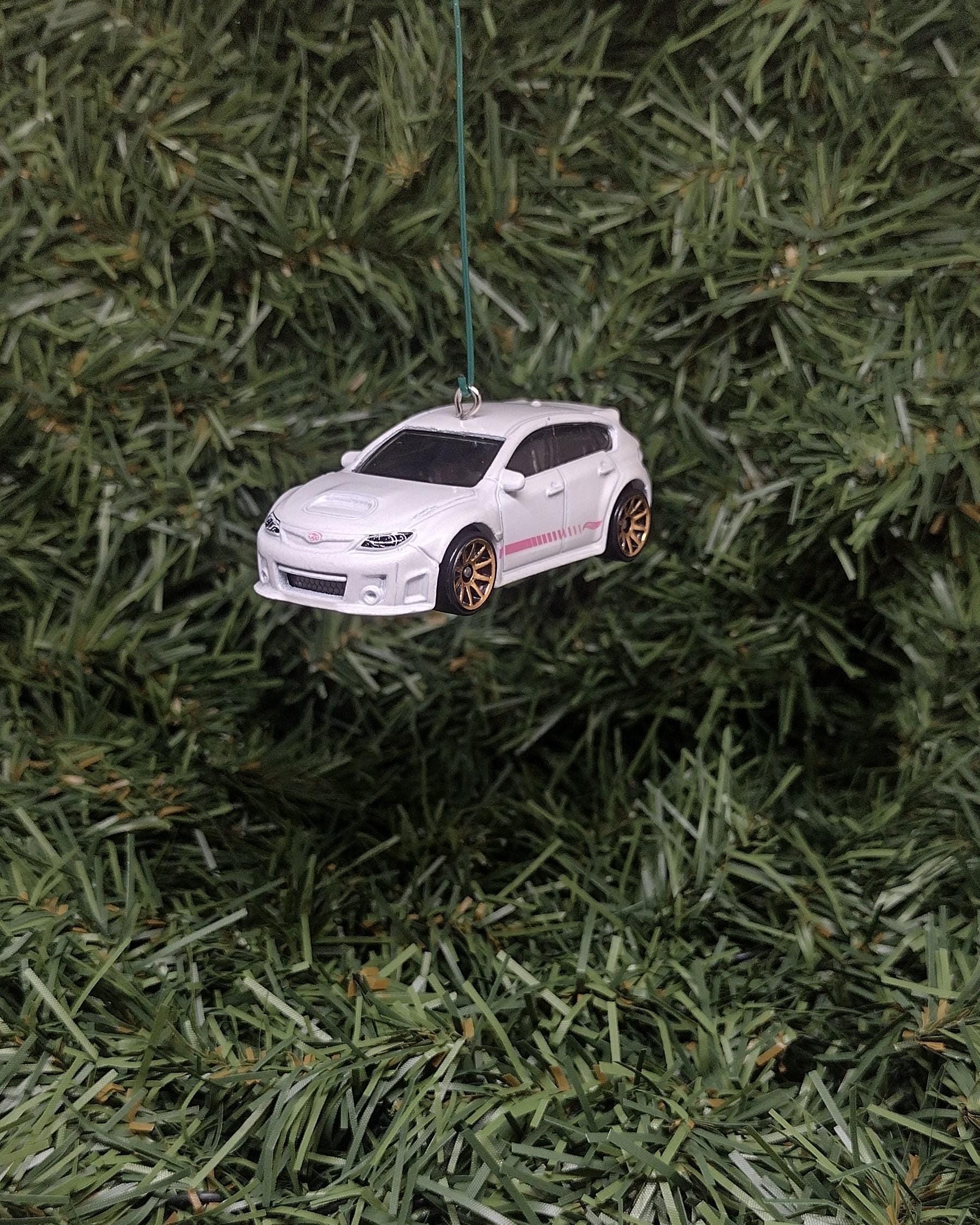 SUBARU WRX STI Christmas Ornament Unique Gift Idea Xmas Tree Decoration White