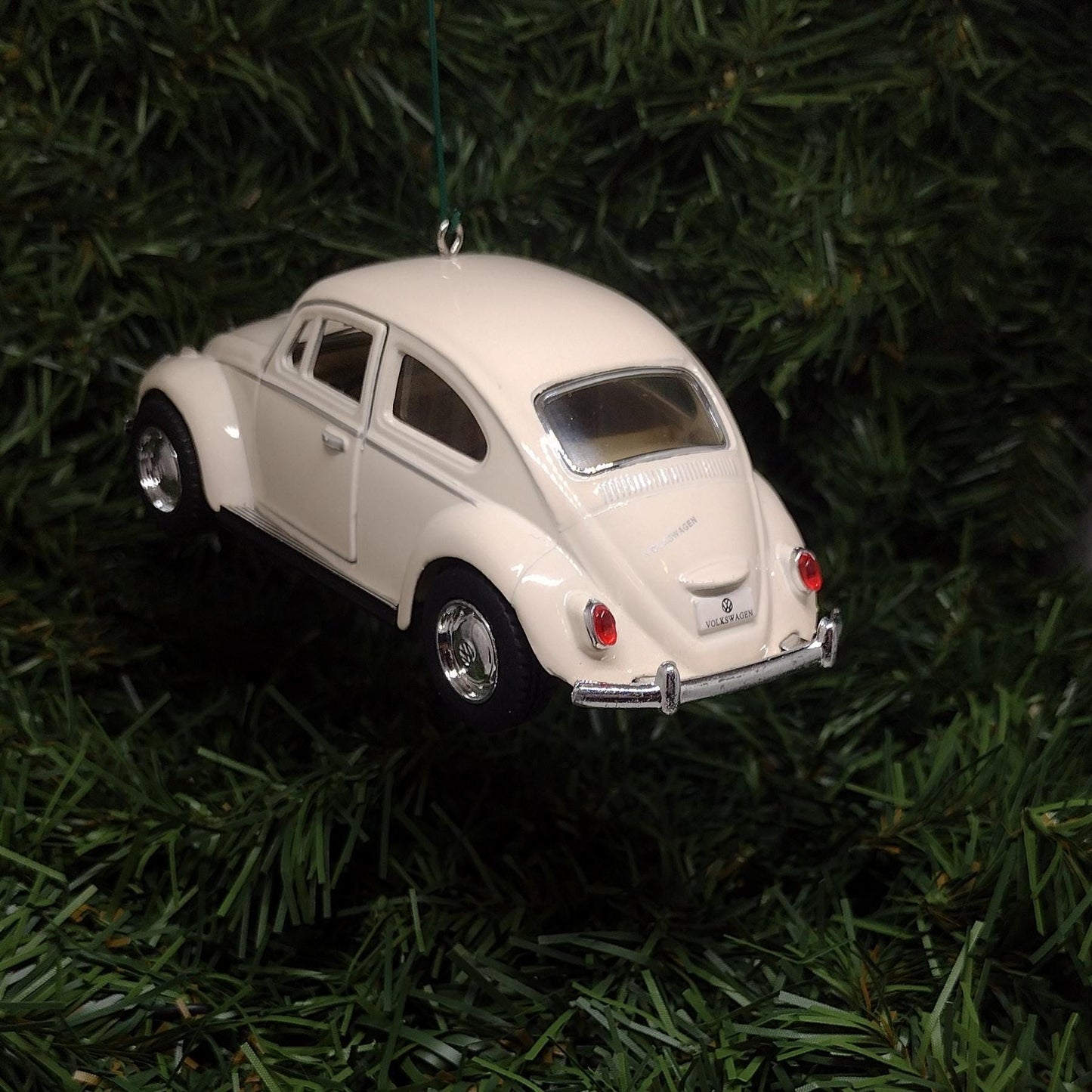 VW Beetle 1967 Ornament Christmas tree decoration Unique gift idea Volkswagen fun Xmas present 5 inch olp Eggshell/White