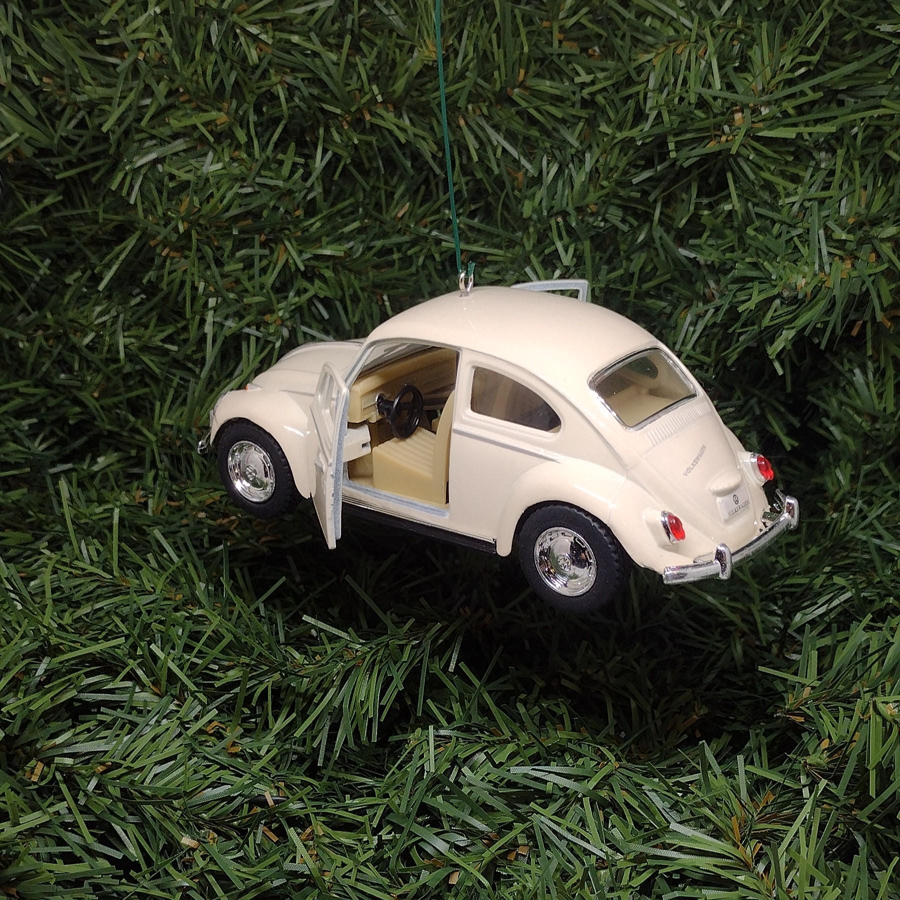 VW Beetle 1967 Ornament Christmas tree decoration Unique gift idea Volkswagen fun Xmas present 5 inch olp Eggshell/White