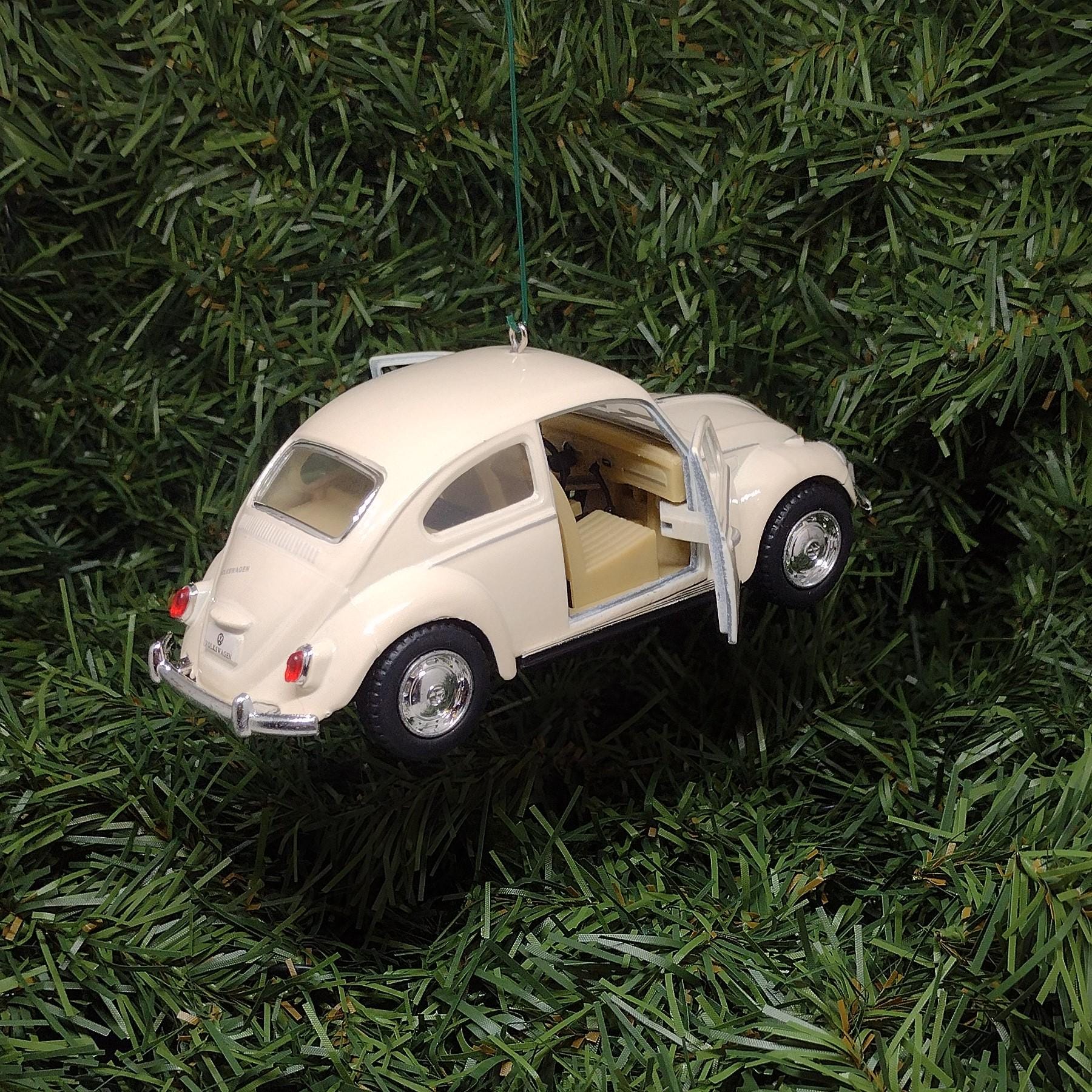 VW Beetle 1967 Ornament Christmas tree decoration Unique gift idea Volkswagen fun Xmas present 5 inch olp Eggshell/White