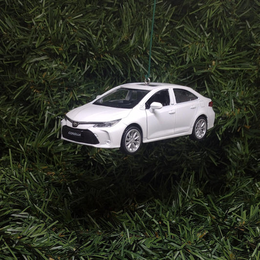 TOYOTA COROLLA Ornament Christmas Tree Decoration unique gift idea 2020-2024 Sedan 4.5 inch White