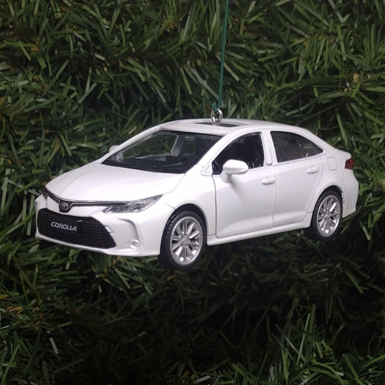 TOYOTA COROLLA Ornament Christmas Tree Decoration unique gift idea 2020-2024 Sedan 4.5 inch White