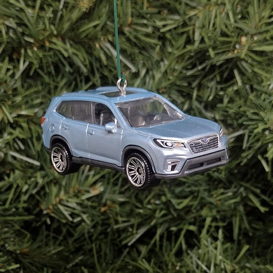 Subaru Forester Christmas Ornament Unique Gift Idea 2019 2020 2021 Car Xmas Tree Decoration Light Blue