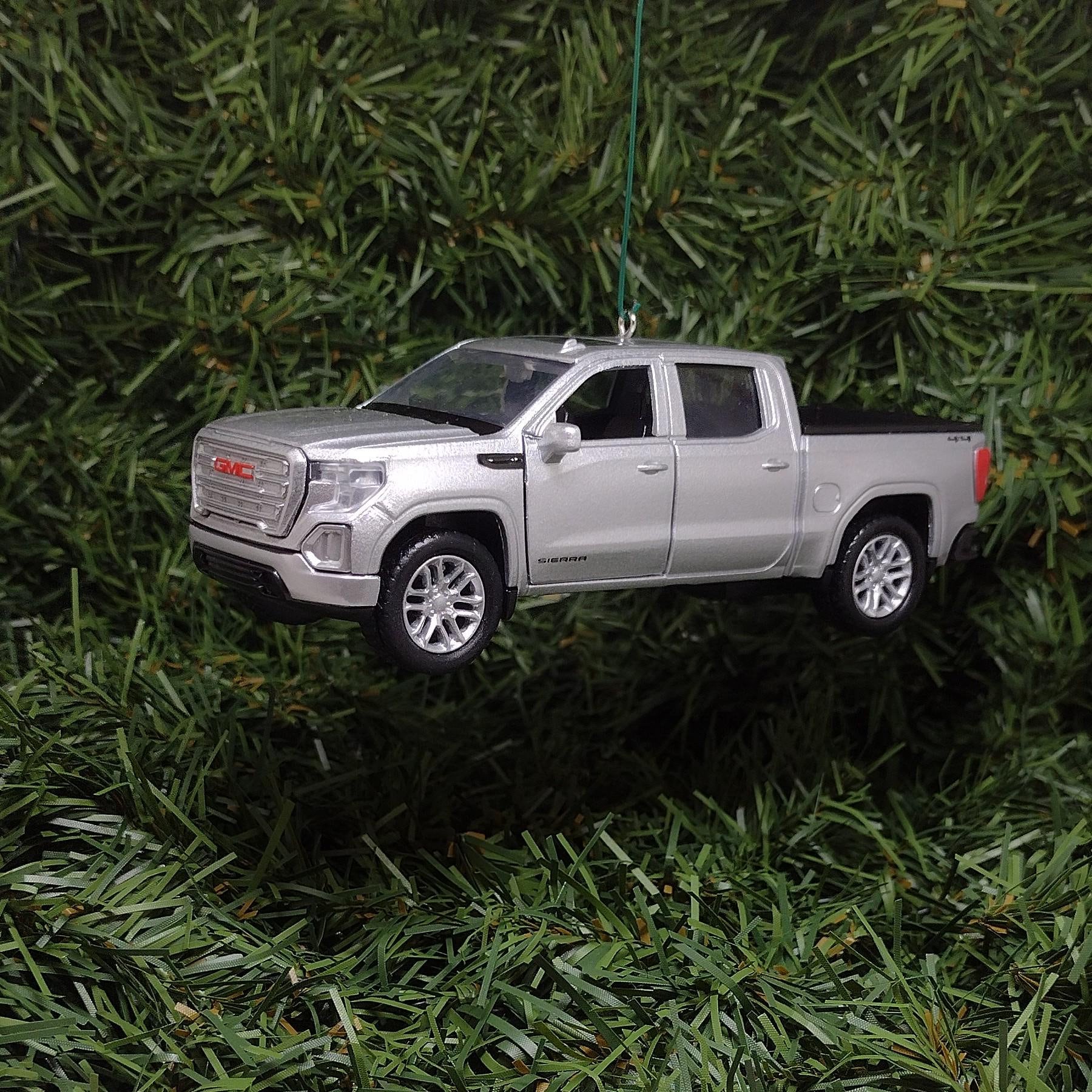 GMC SIERRA Ornament Christmas Tree Decoration Fun Automotive Xmas Gift Idea 5 Inch 2019 Pickup Truck Silver 2020 2021