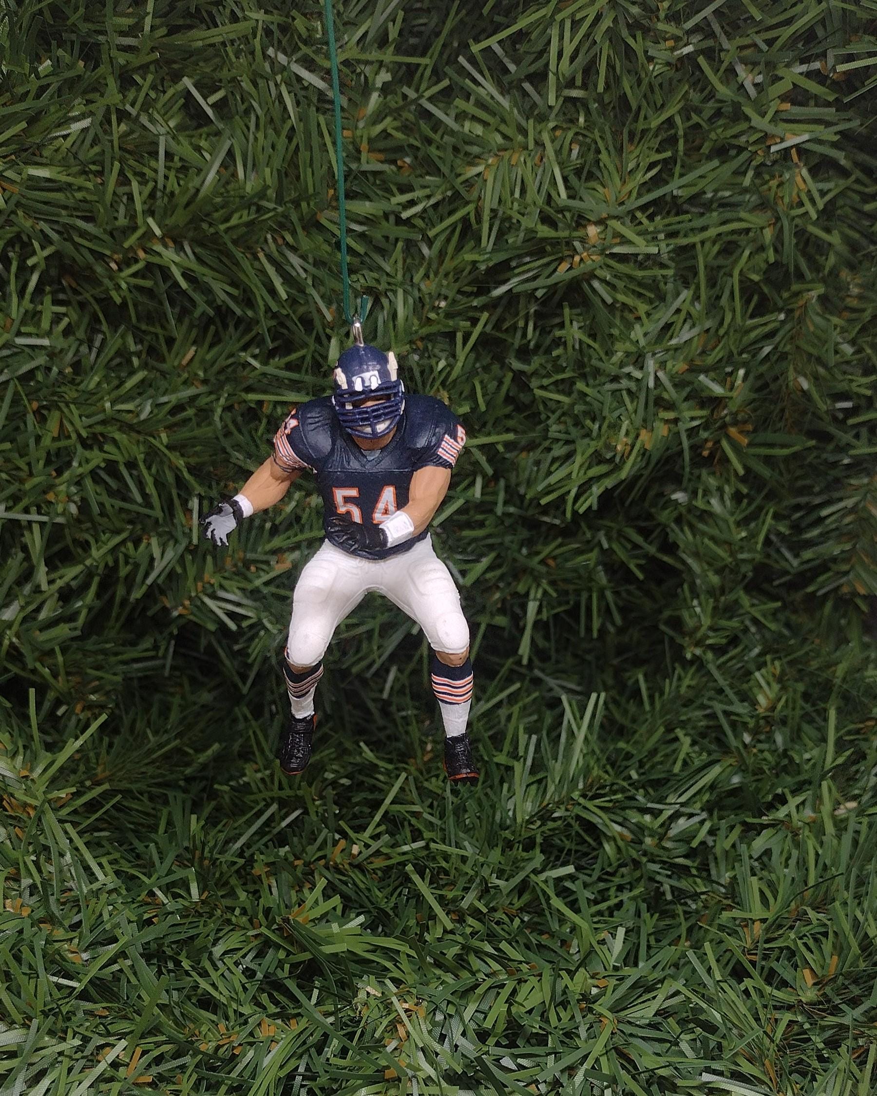 Chicago Bears Ornament Brian Urlacher Christmas Gift Idea Unique Xmas Tree Decoration NFL Football Figure