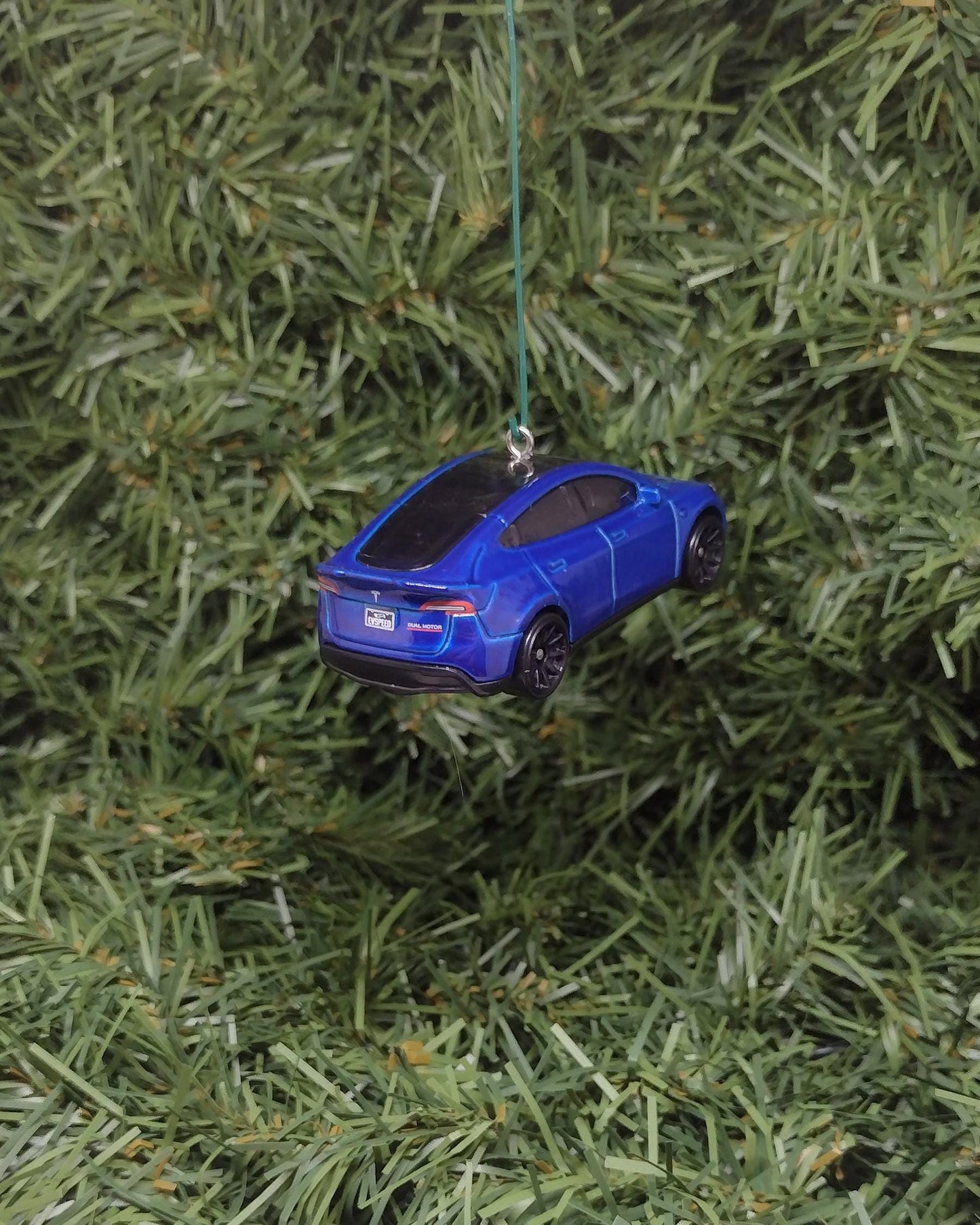 Tesla Model Y Ornament Christmas Gift Unique Car Xmas Tree Decoration Elon Musk EV Blue