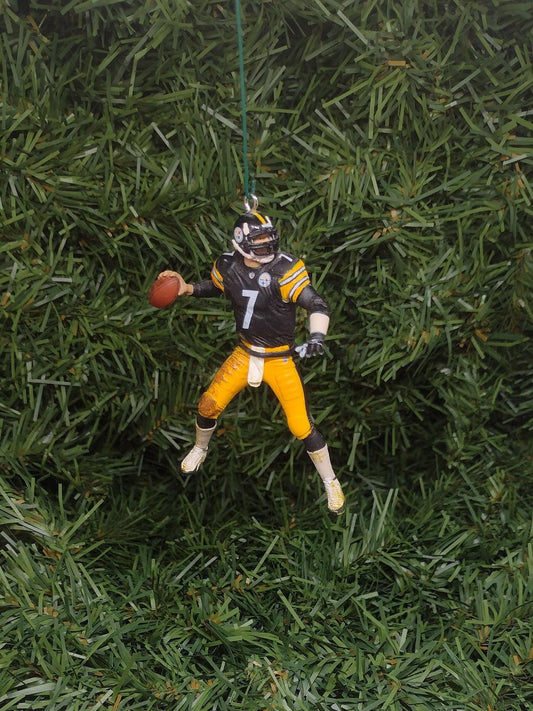 PITTSBURGH STEELERS Ornament Ben Roethlisberger Christmas Gift Idea Unique Xmas Tree Decoration NFL Football Figure 2.75 inch