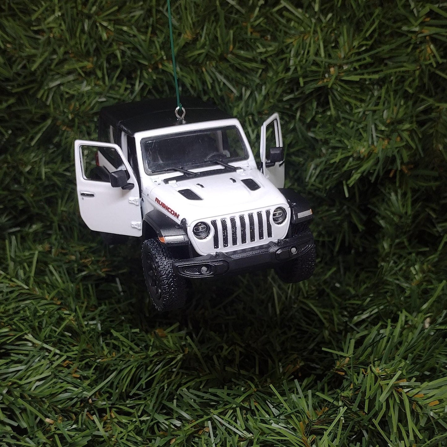 Jeep Wrangler Ornament Christmas Gift Idea Fun Automotive Xmas tree Decoration 5 inches long 2018 White