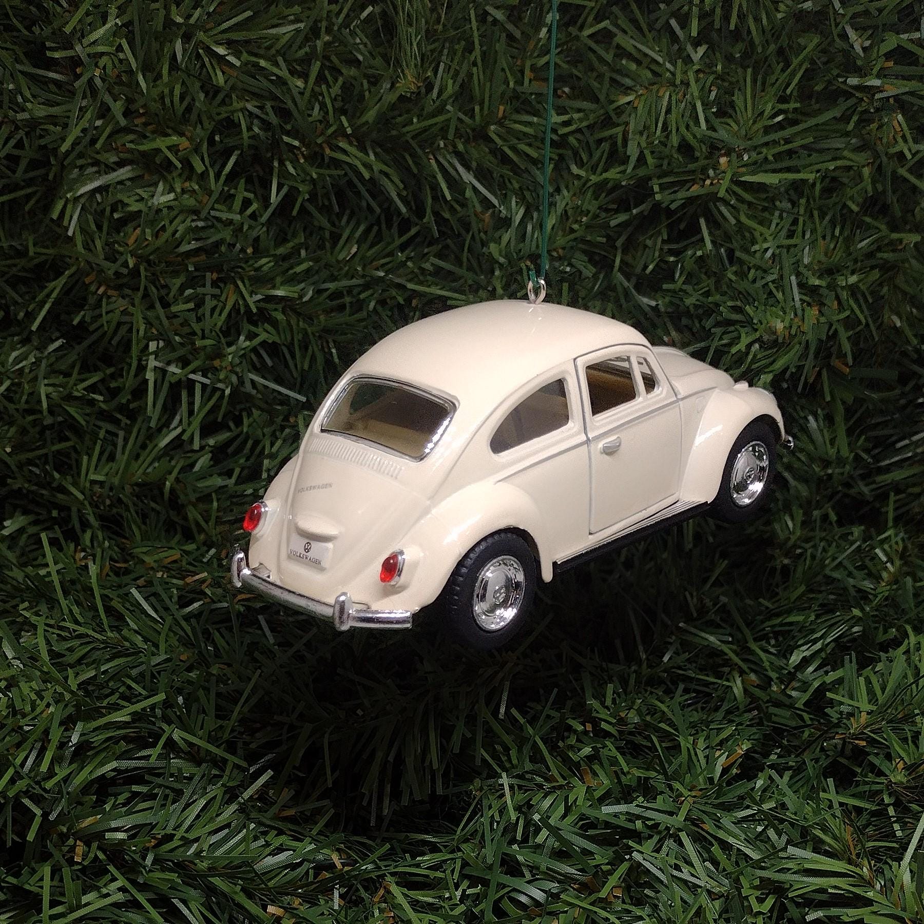 VW Beetle 1967 Ornament Christmas tree decoration Unique gift idea Volkswagen fun Xmas present 5 inch olp Eggshell/White