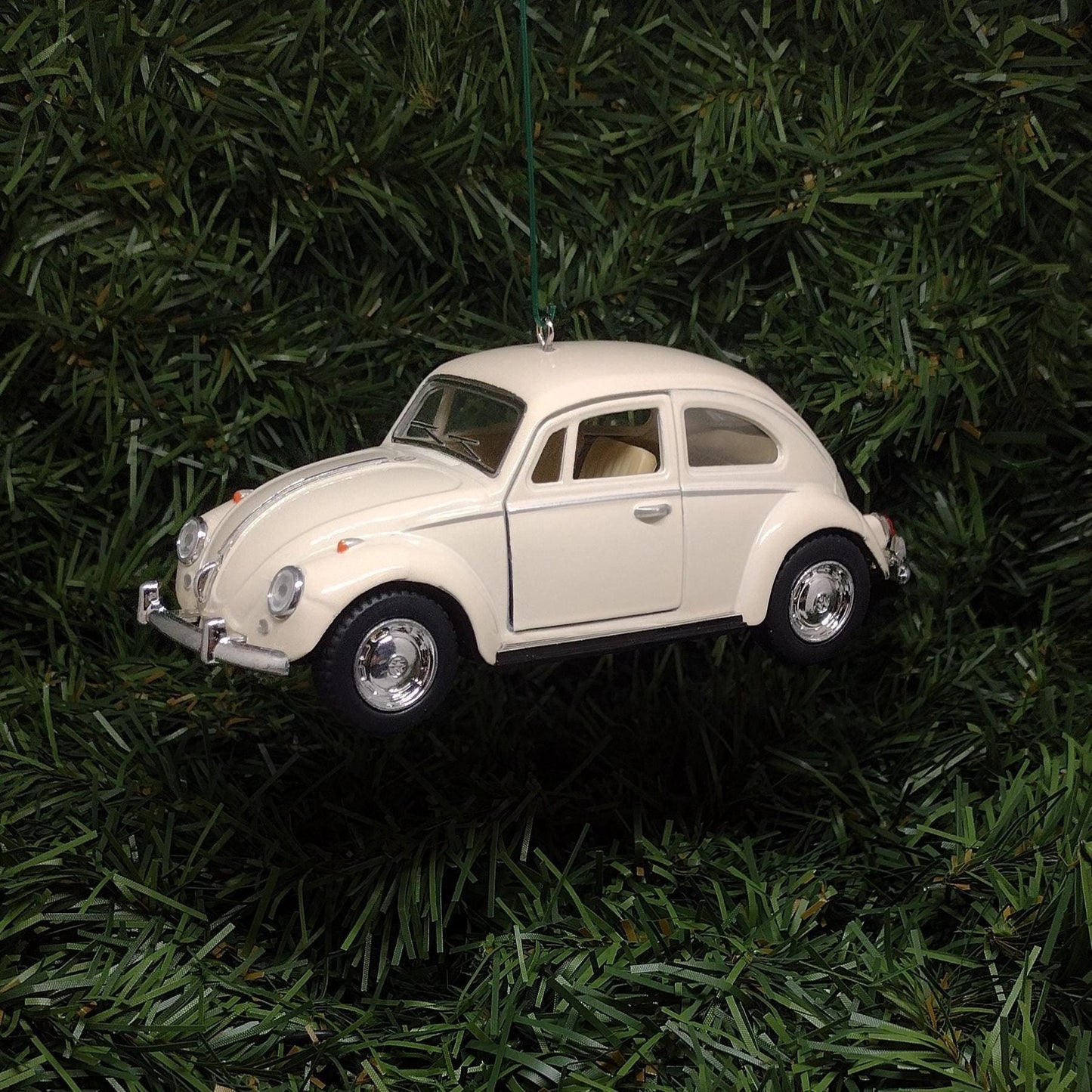 VW Beetle 1967 Ornament Christmas tree decoration Unique gift idea Volkswagen fun Xmas present 5 inch olp Eggshell/White