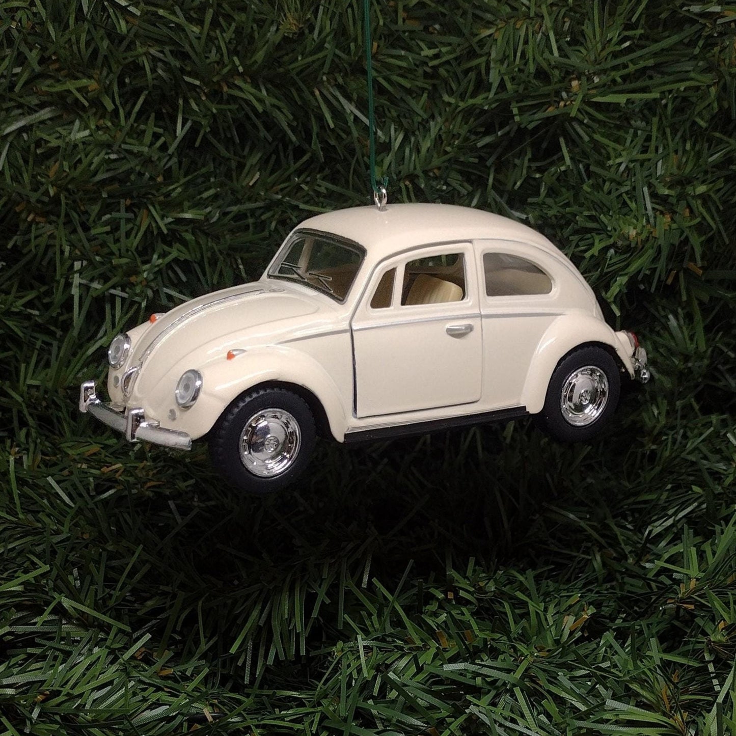 VW Beetle 1967 Ornament Christmas tree decoration Unique gift idea Volkswagen fun Xmas present 5 inch olp Eggshell/White