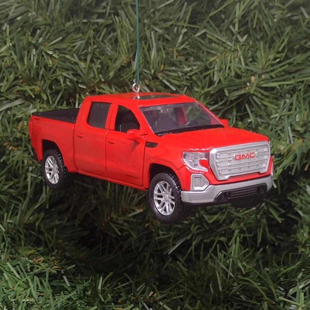 GMC SIERRA Ornament Christmas Tree Decoration Fun Automotive Xmas Gift Idea 5 Inch 2019 Pickup Truck Red 2020 2021