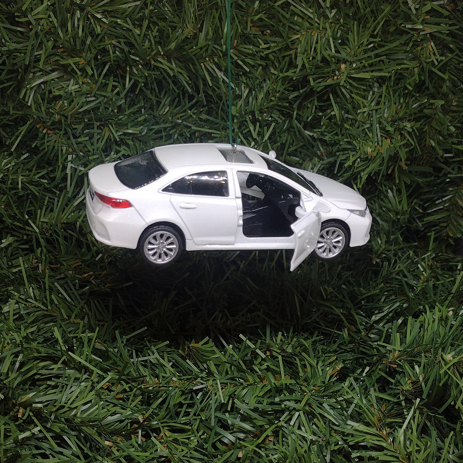 TOYOTA COROLLA Ornament Christmas Tree Decoration unique gift idea 2020-2024 Sedan 4.5 inch White