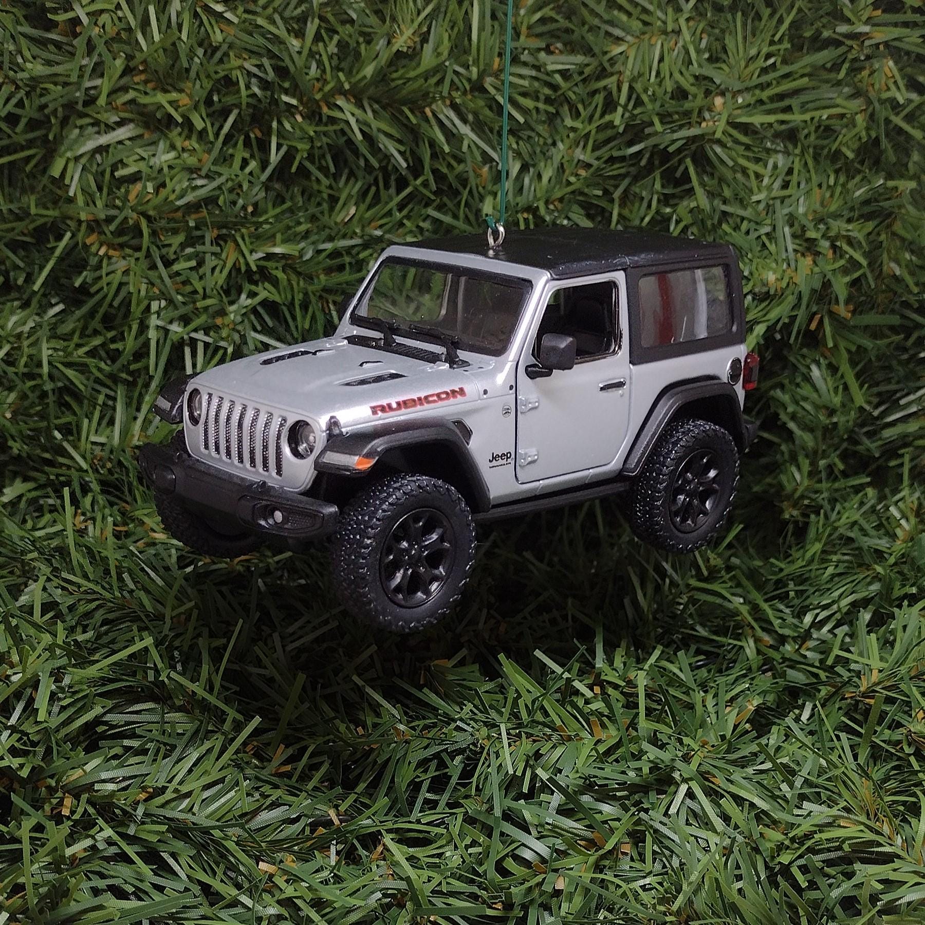 Jeep Wrangler Ornament Christmas Gift Idea Fun Automotive Xmas tree Decoration 5 inches long 2018 Silver