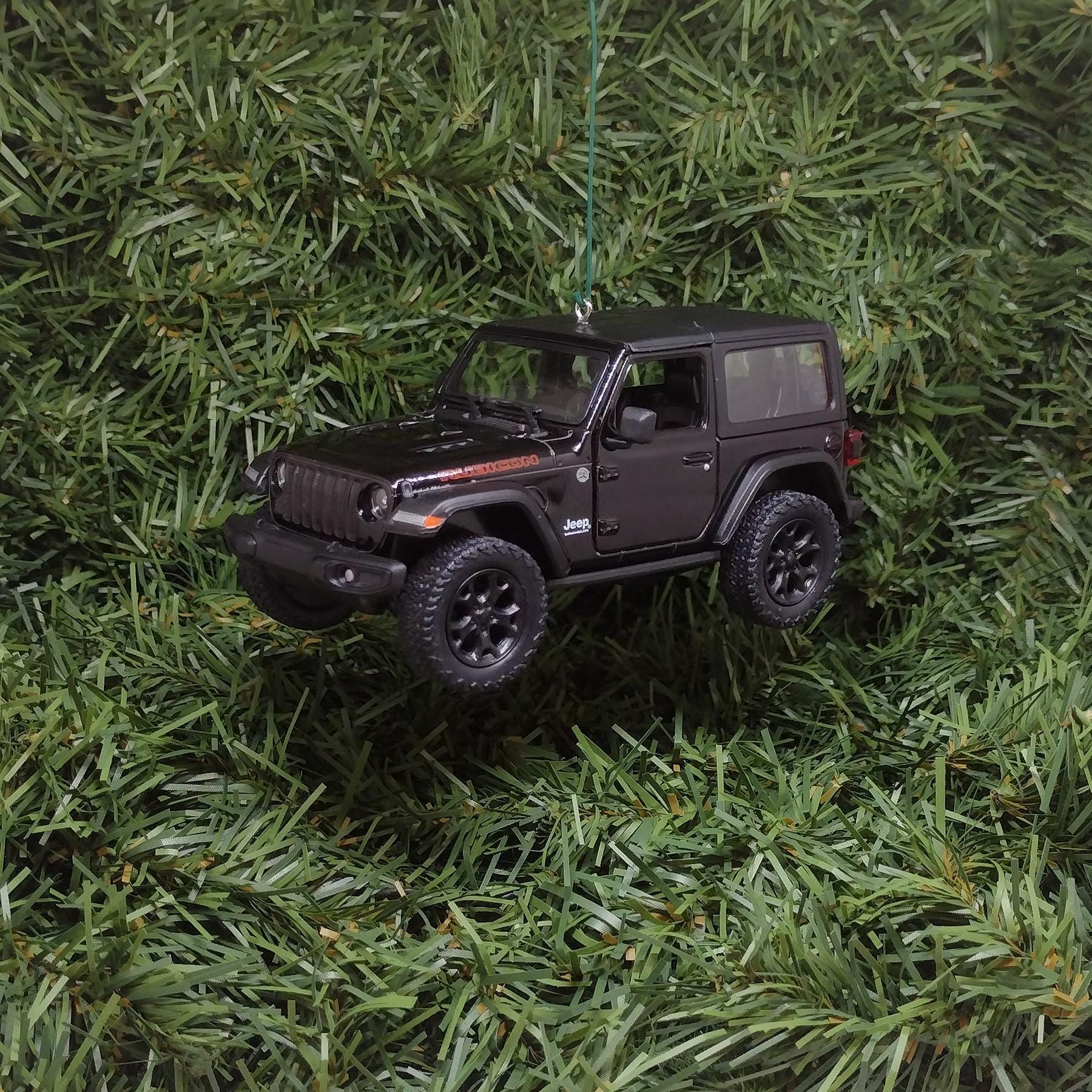 Jeep Wrangler Ornament Christmas Gift Idea Fun Automotive Xmas tree Decoration 5 inches long 2018 Black